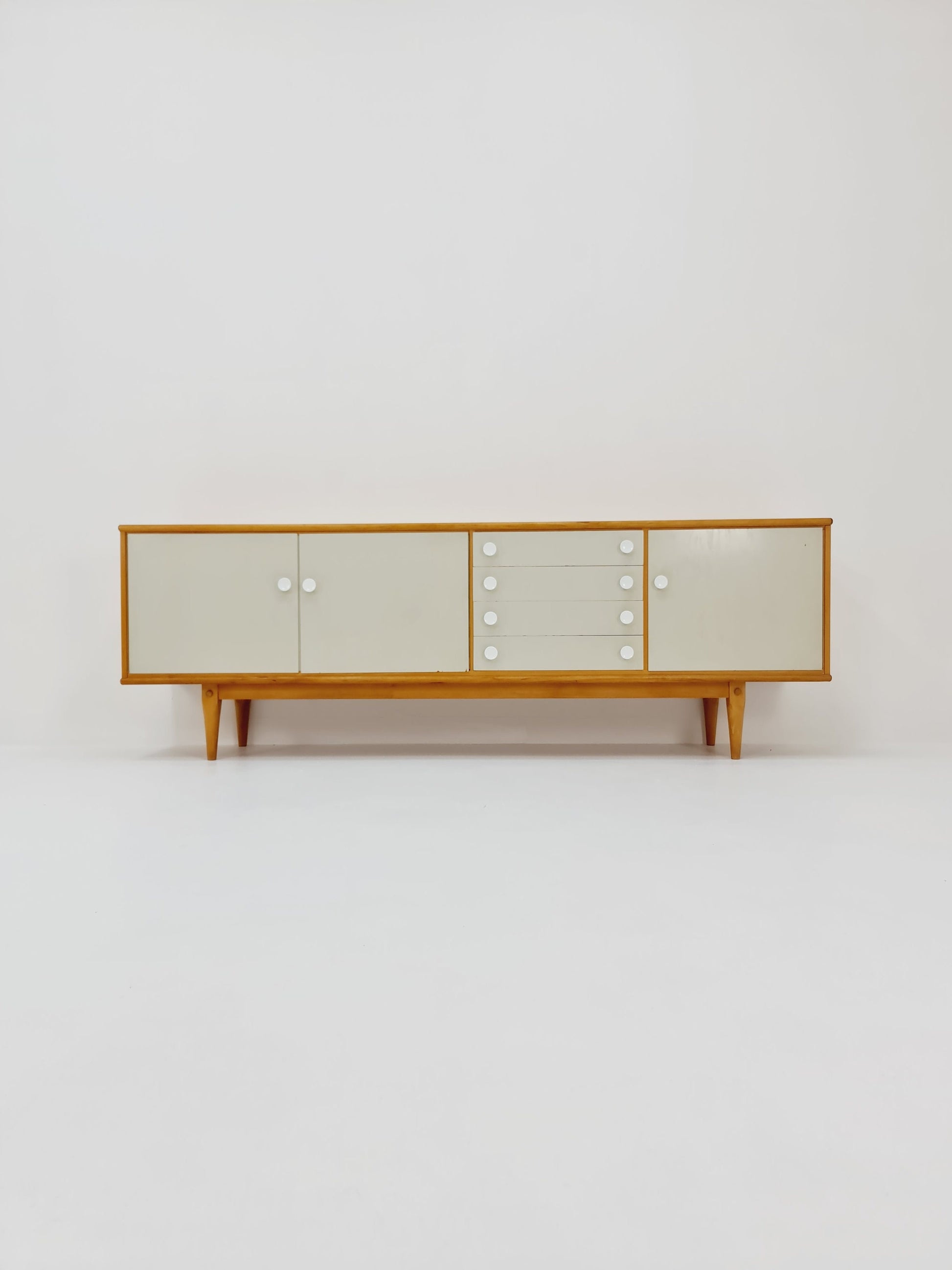 Rare Mid Century Modern German Beech Sideboard by Behr Möbel, 1970s