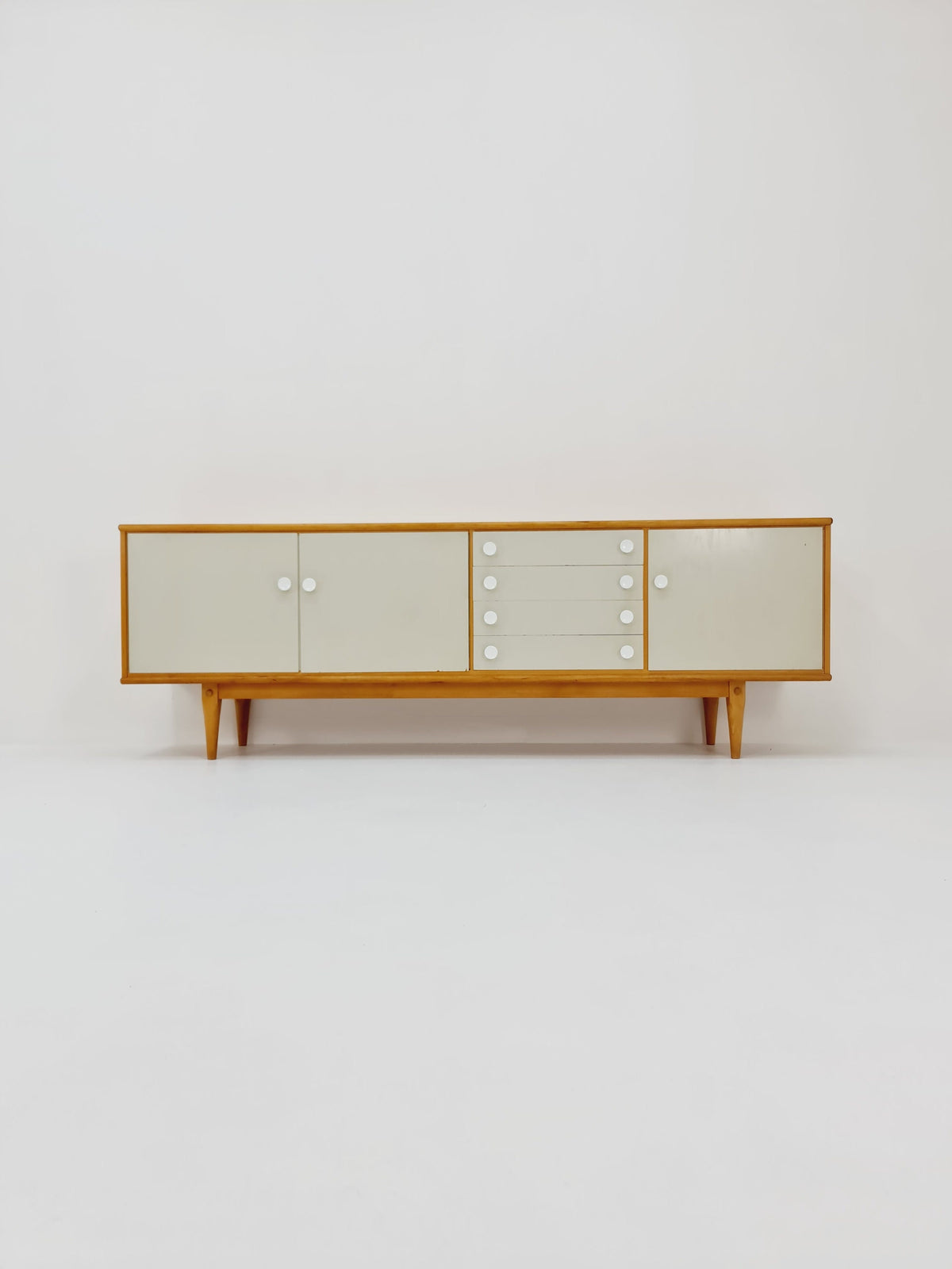 Rare Mid Century Modern German Beech Sideboard by Behr Möbel, 1970s