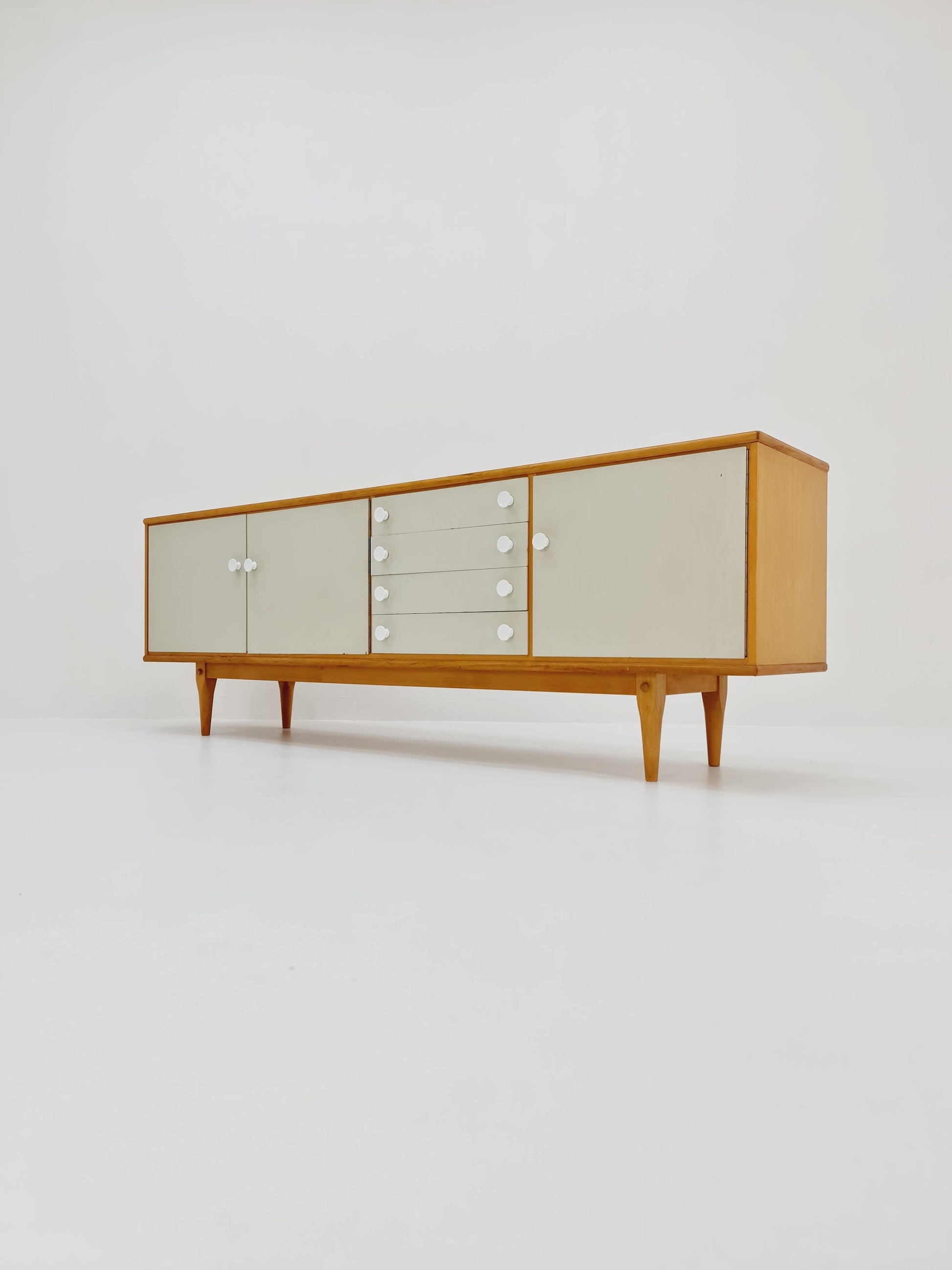 Rare Mid Century Modern German Beech Sideboard by Behr Möbel, 1970s