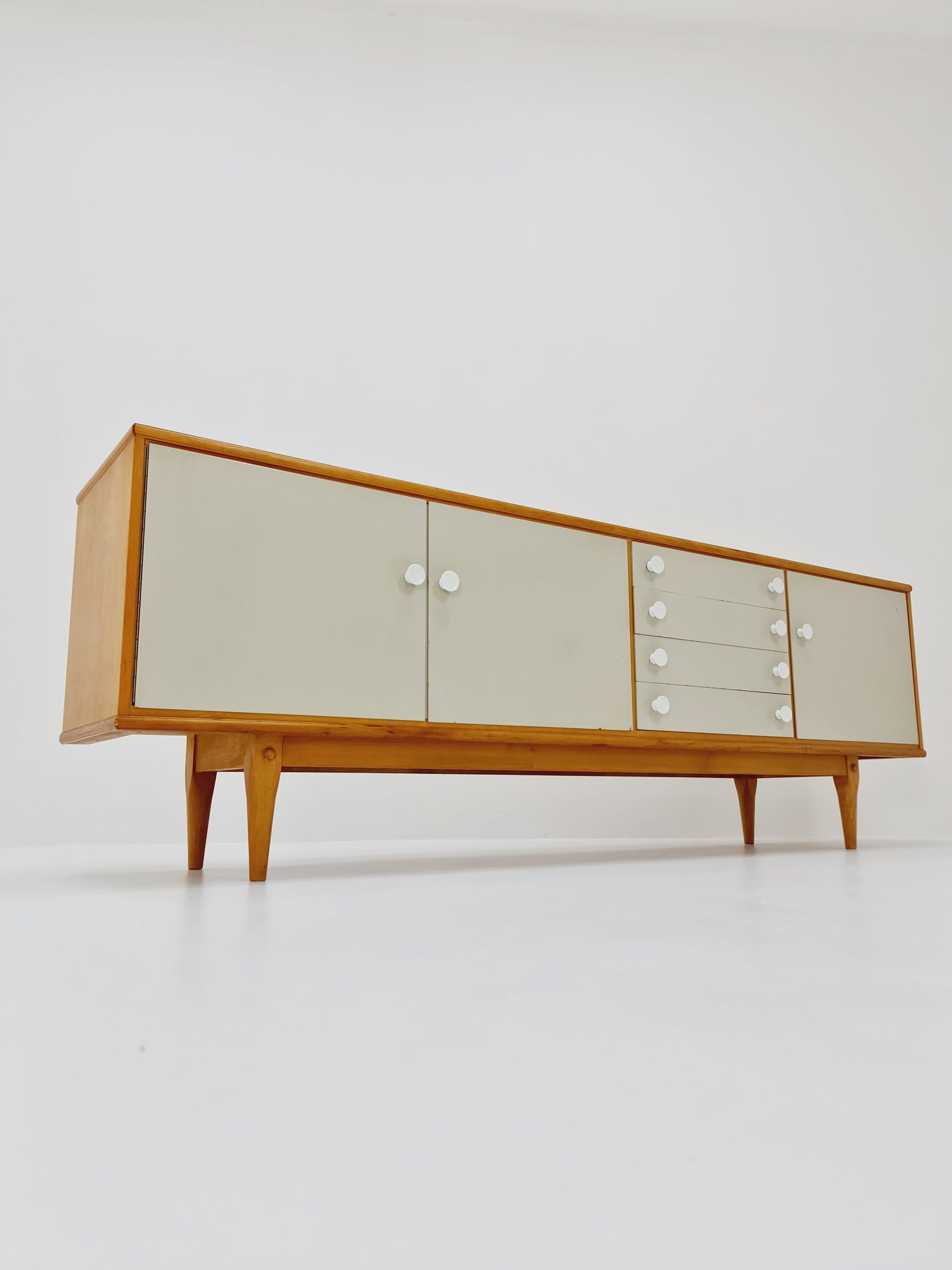 Rare Mid Century Modern German Beech Sideboard by Behr Möbel, 1970s