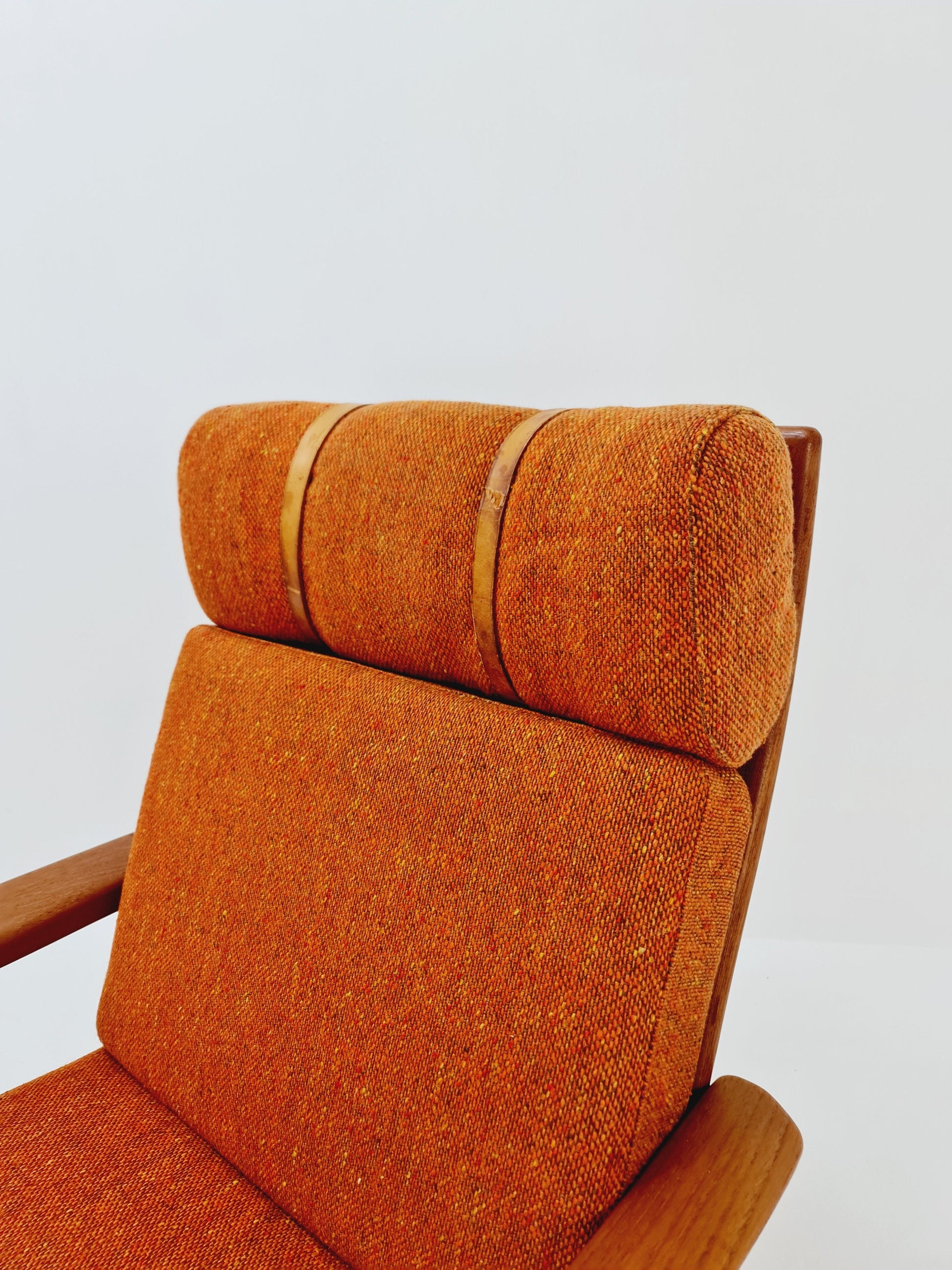 Mid century teak easy lounge high back chairs by Sven Ellekaer for Komfort , Set of 2, 1960s