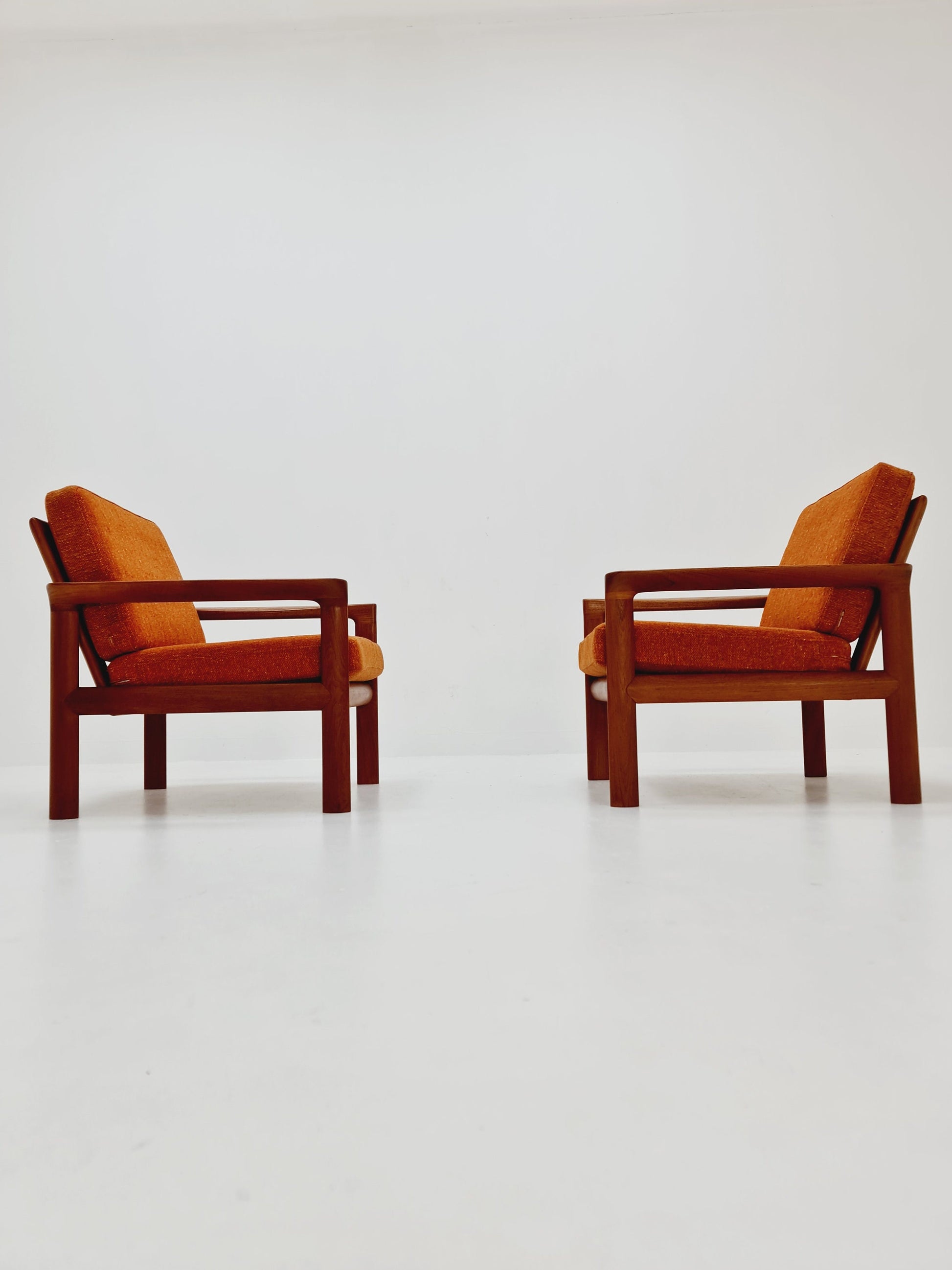 Mid century teak easy lounge chairs by Sven Ellekaer for Komfort , Set of 2, 1960s