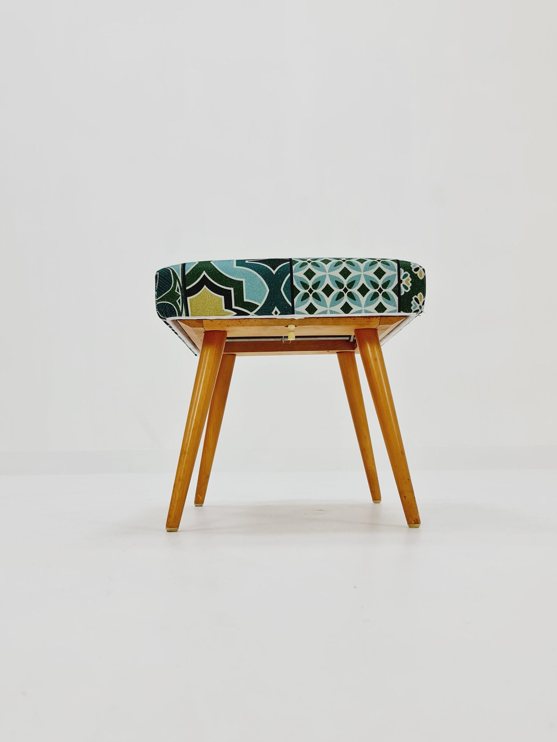 Mid century modern German footstool with extension ladder from the 50s By Cor