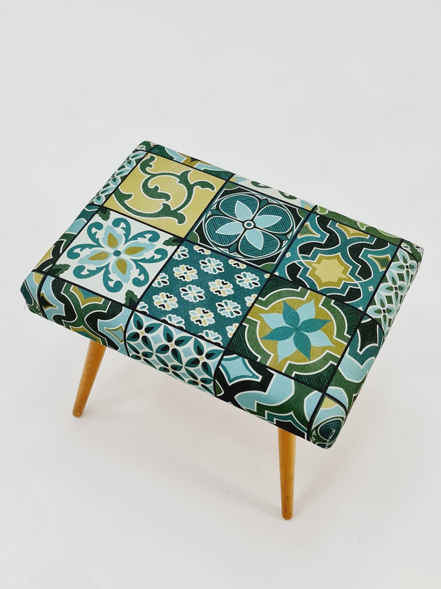 Mid century modern German footstool with extension ladder from the 50s By Cor