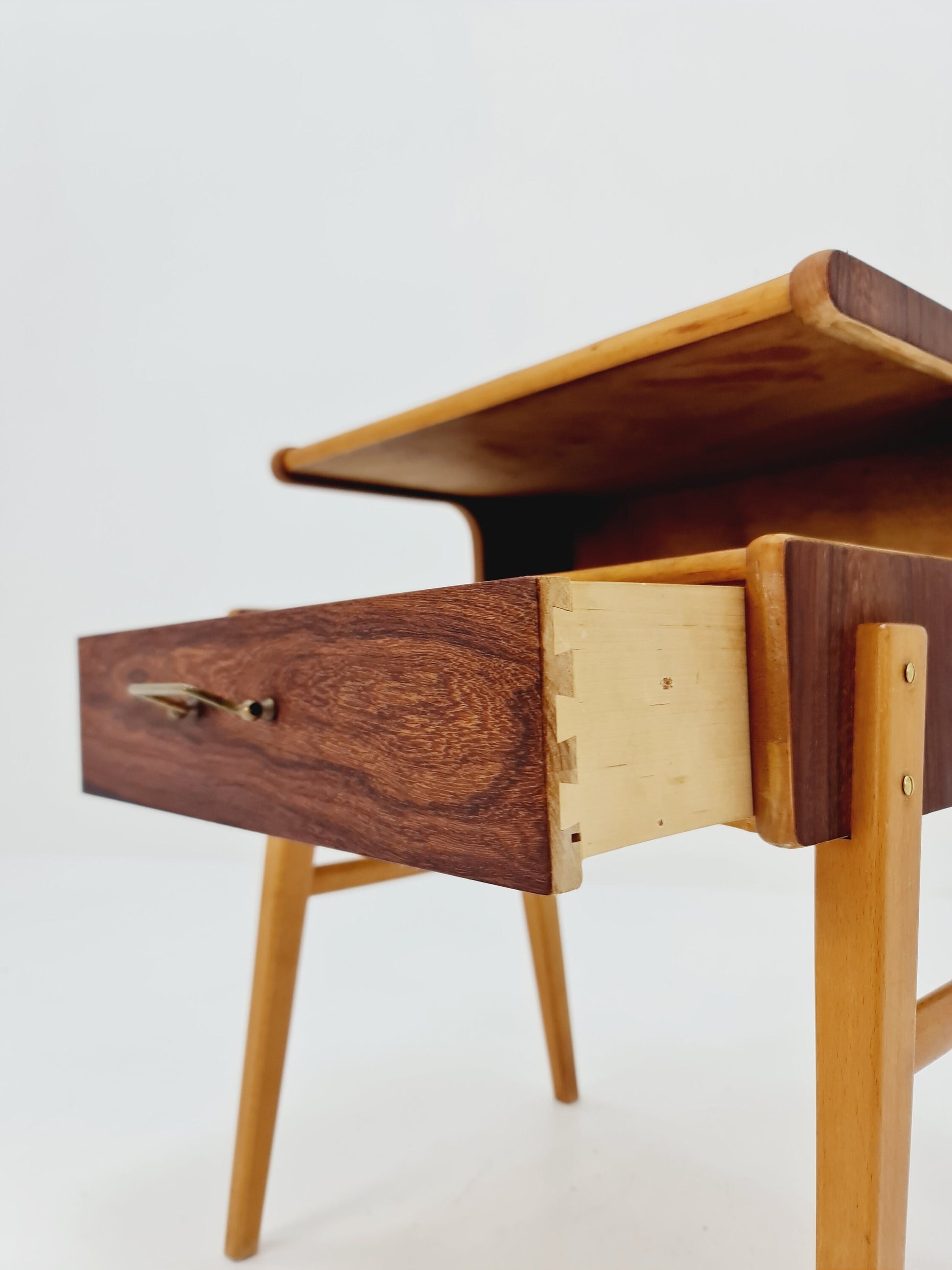 Midcentury Carlström & Co Teak, Rosewood Vintage Side table/ Bedside table/ Night stand, 1960s