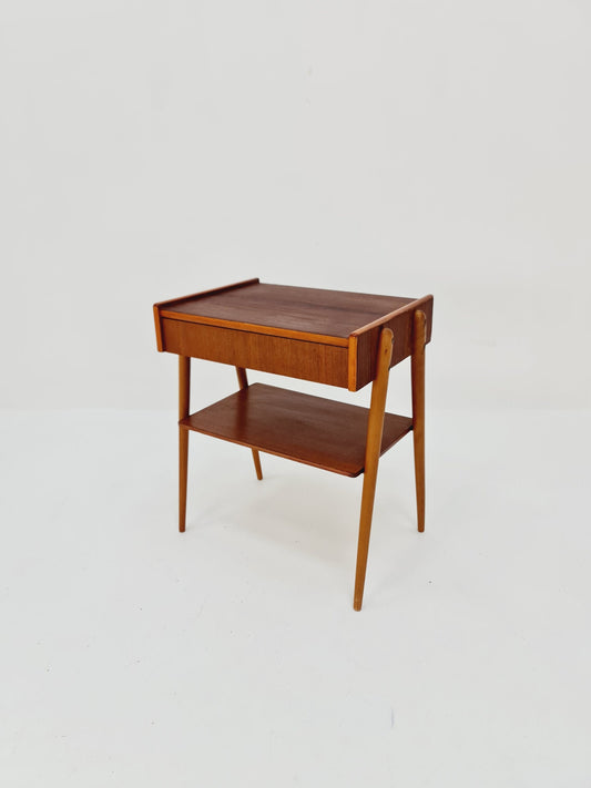 Midcentury Carlstrom & Co teak - rosewood vintage side table/ bedside table/ night stand, 1960s
