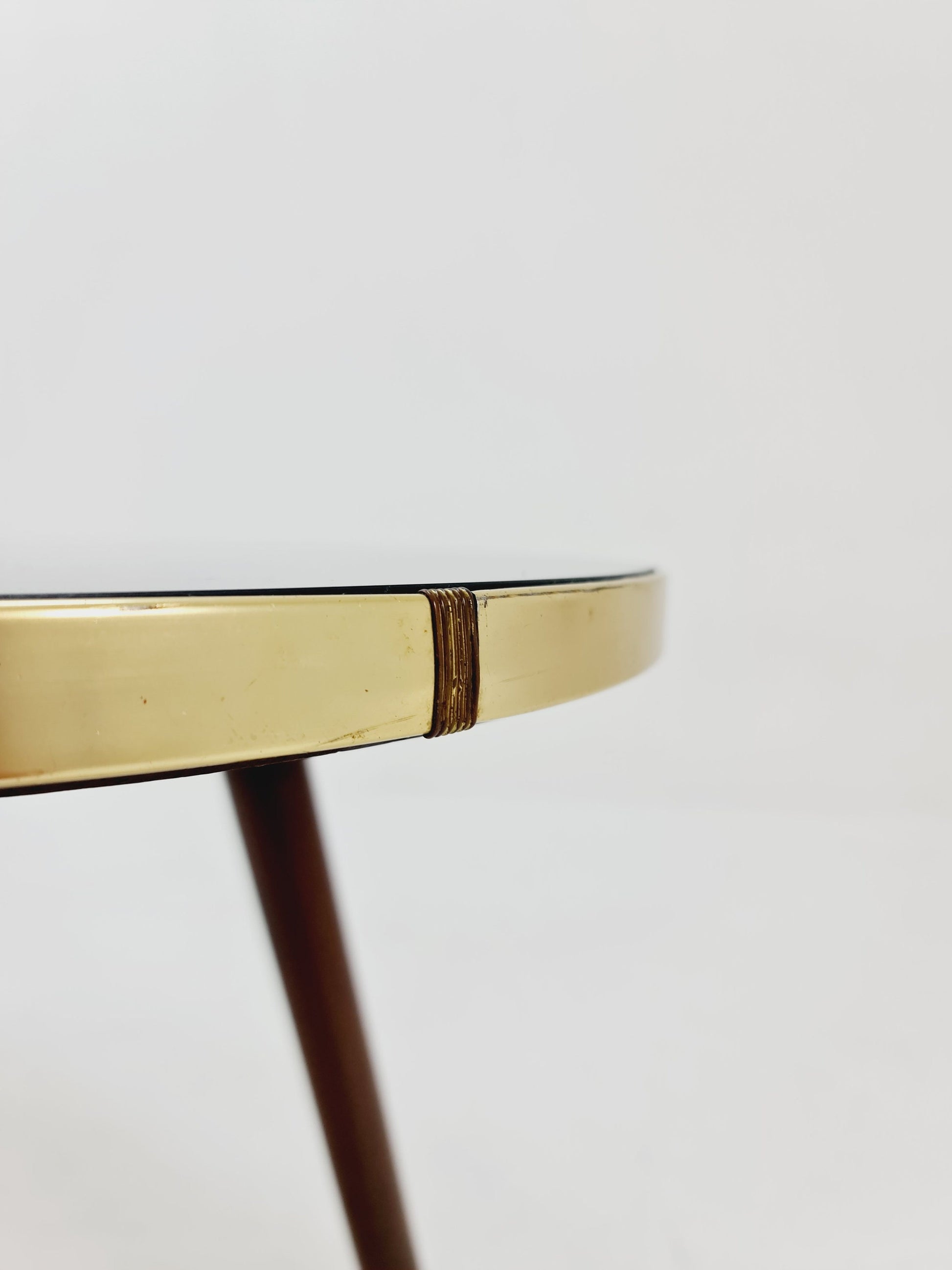 German Mid-Century Glass & Brass Coffee Table By Else, 1950s