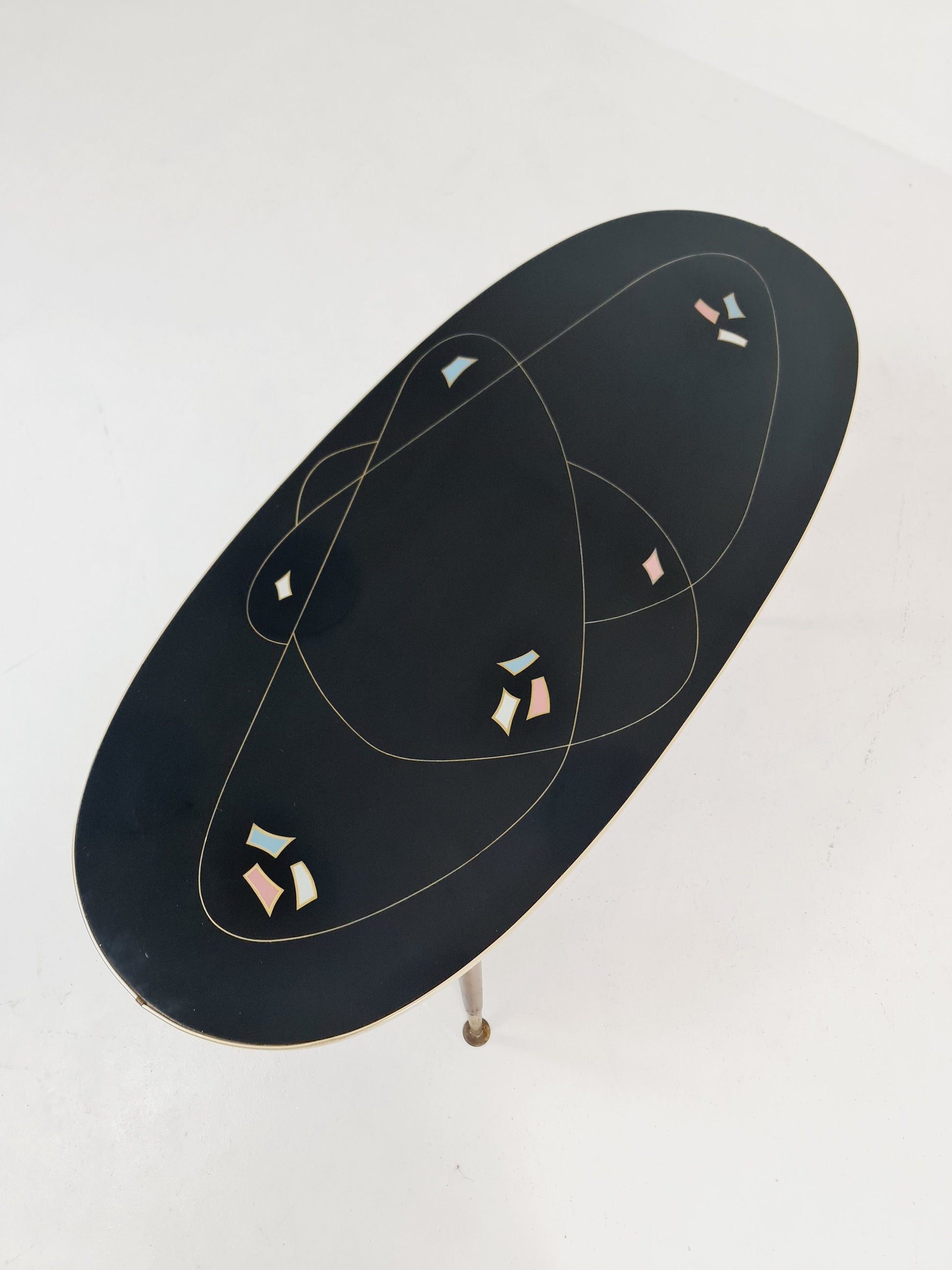 German Mid-Century Glass & Brass Coffee Table By Else, 1950s