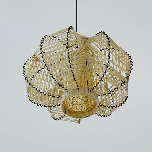 Mid century metal & string pendant lamp , 1960s