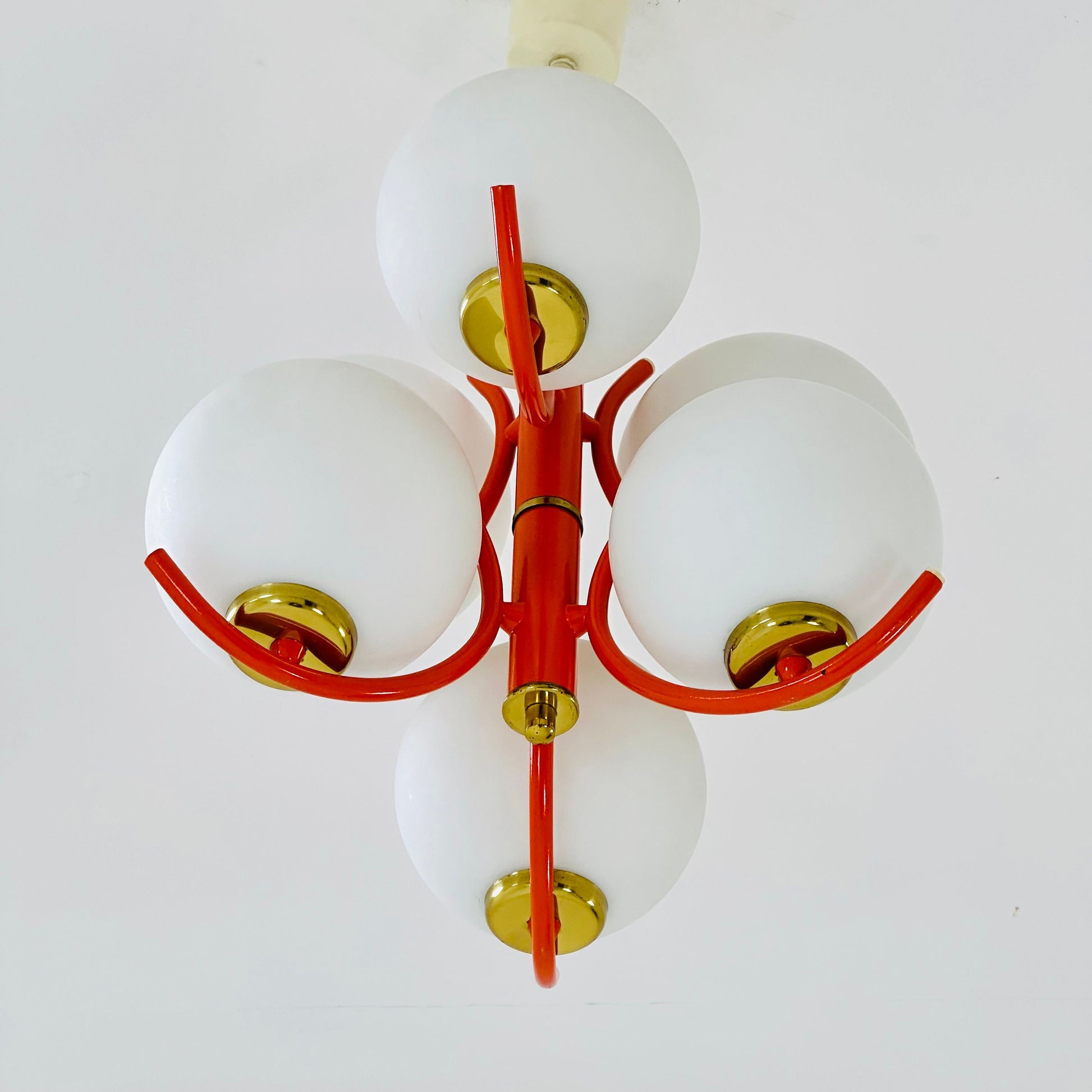 Mid century atomic Sputnik chandelier for Kaiser Germany 1970s