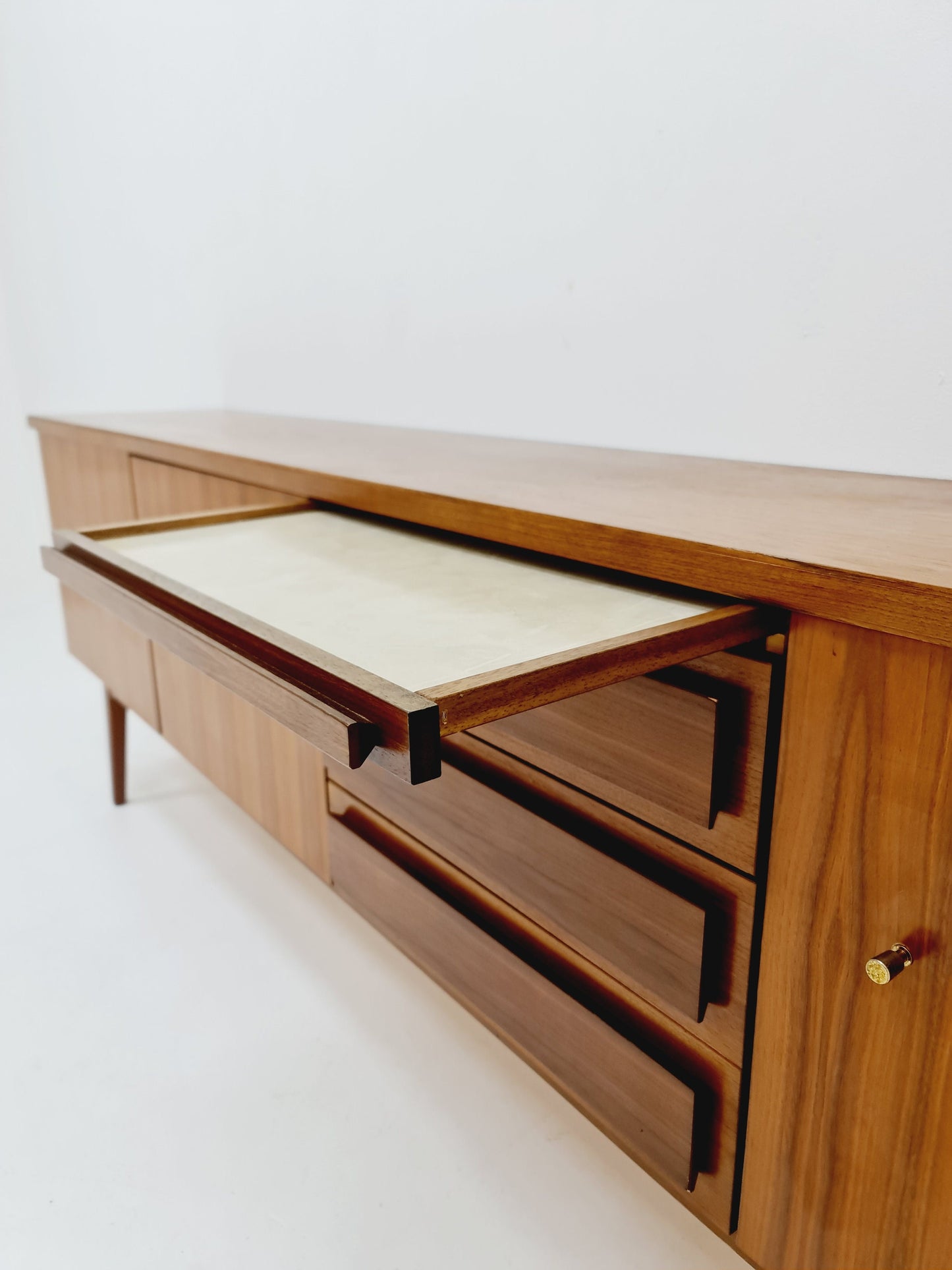 Big Mid Century Modern German walnut Sideboard, 1960s