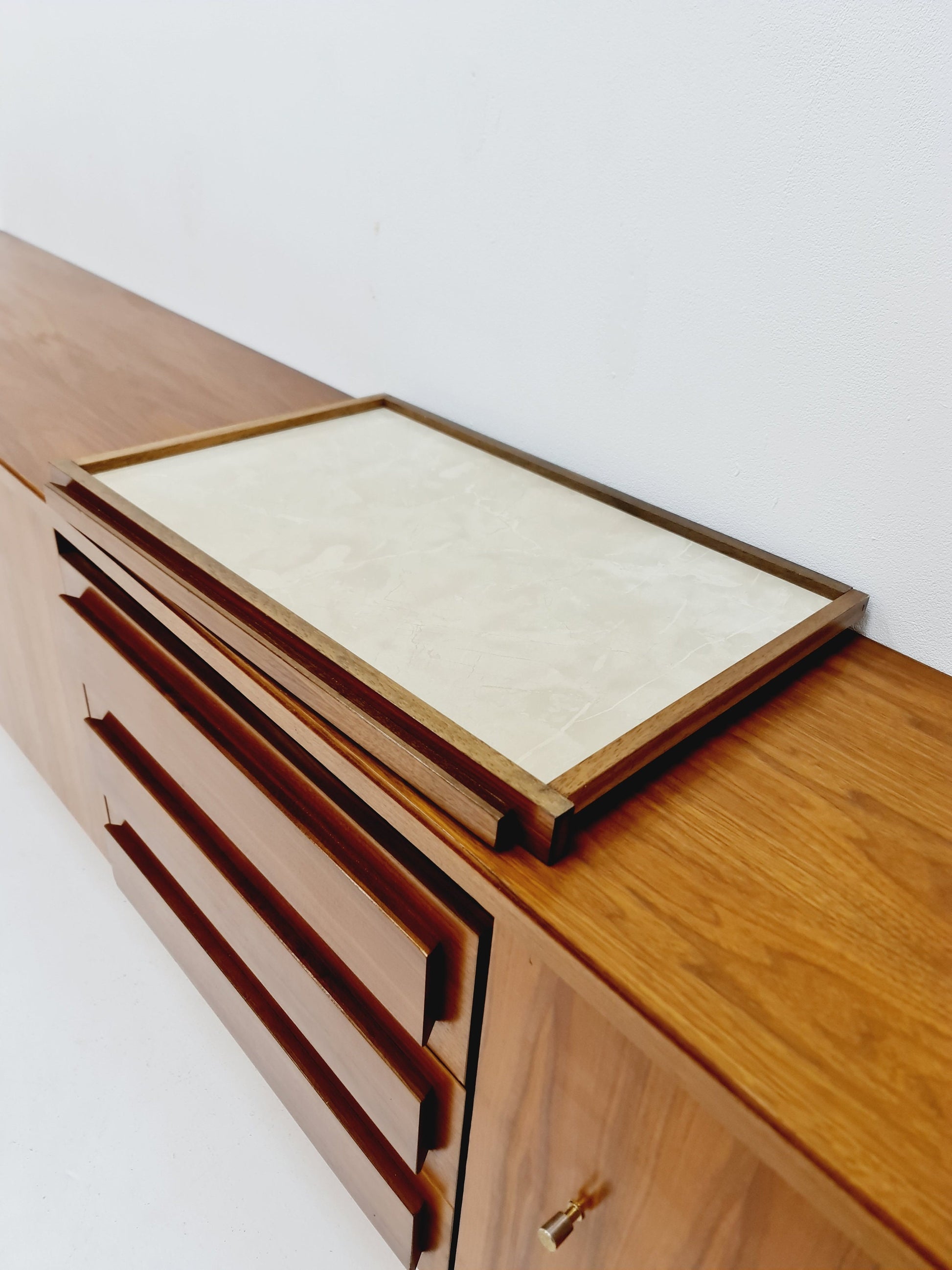 Big Mid Century Modern German walnut Sideboard, 1960s