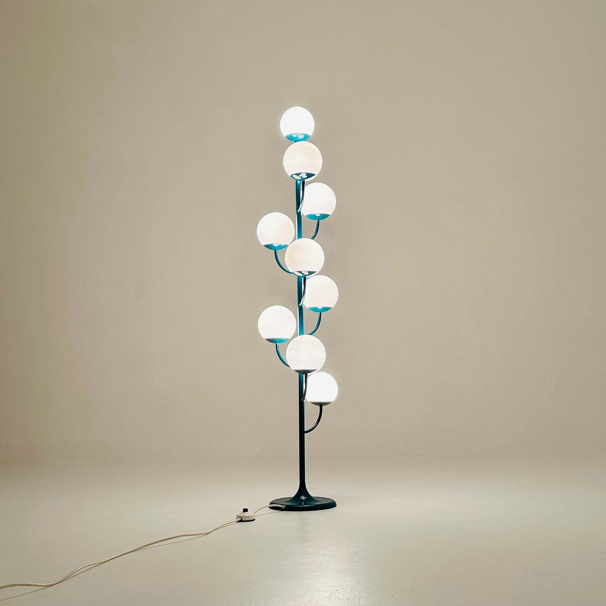 Mid century iconic 9-light floor lamp from Kaiser Leuchten,Germany 1970s