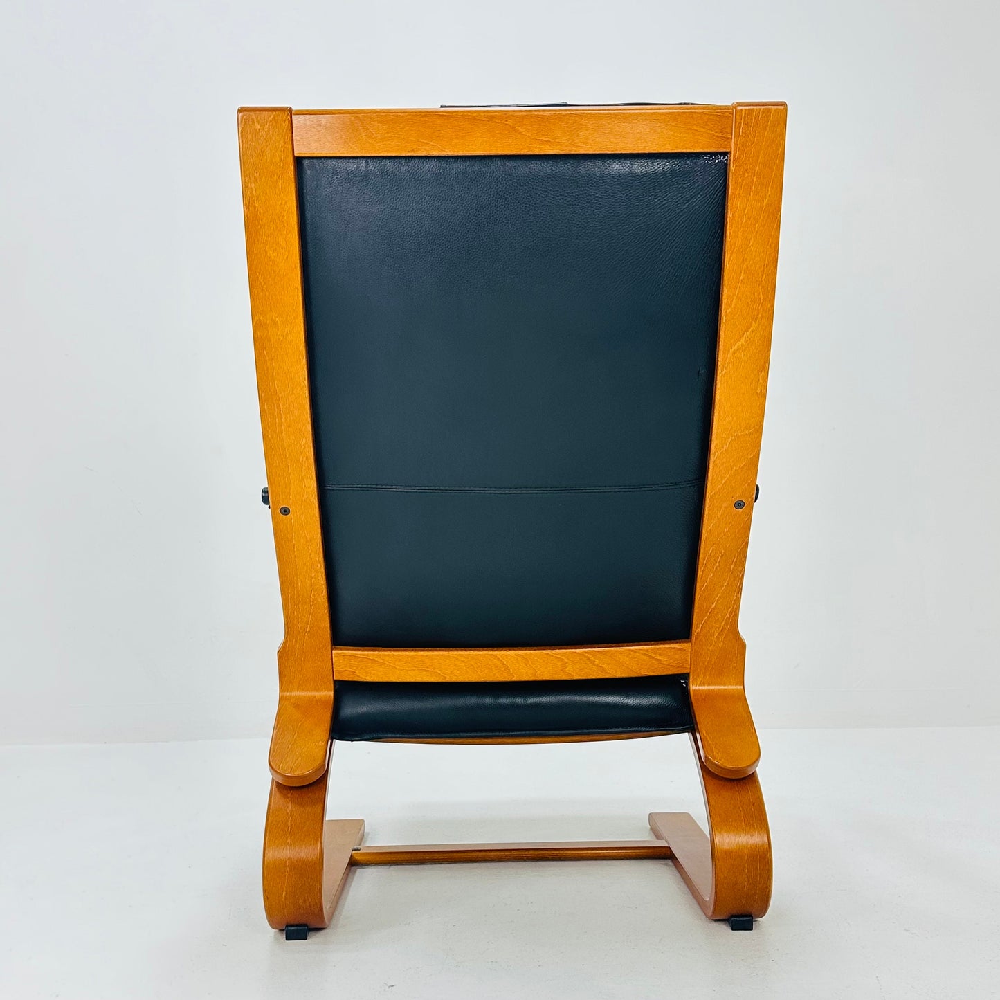 Mid century black Leather armchair by Nelo Sweden for Nelo Möbel, 1970s