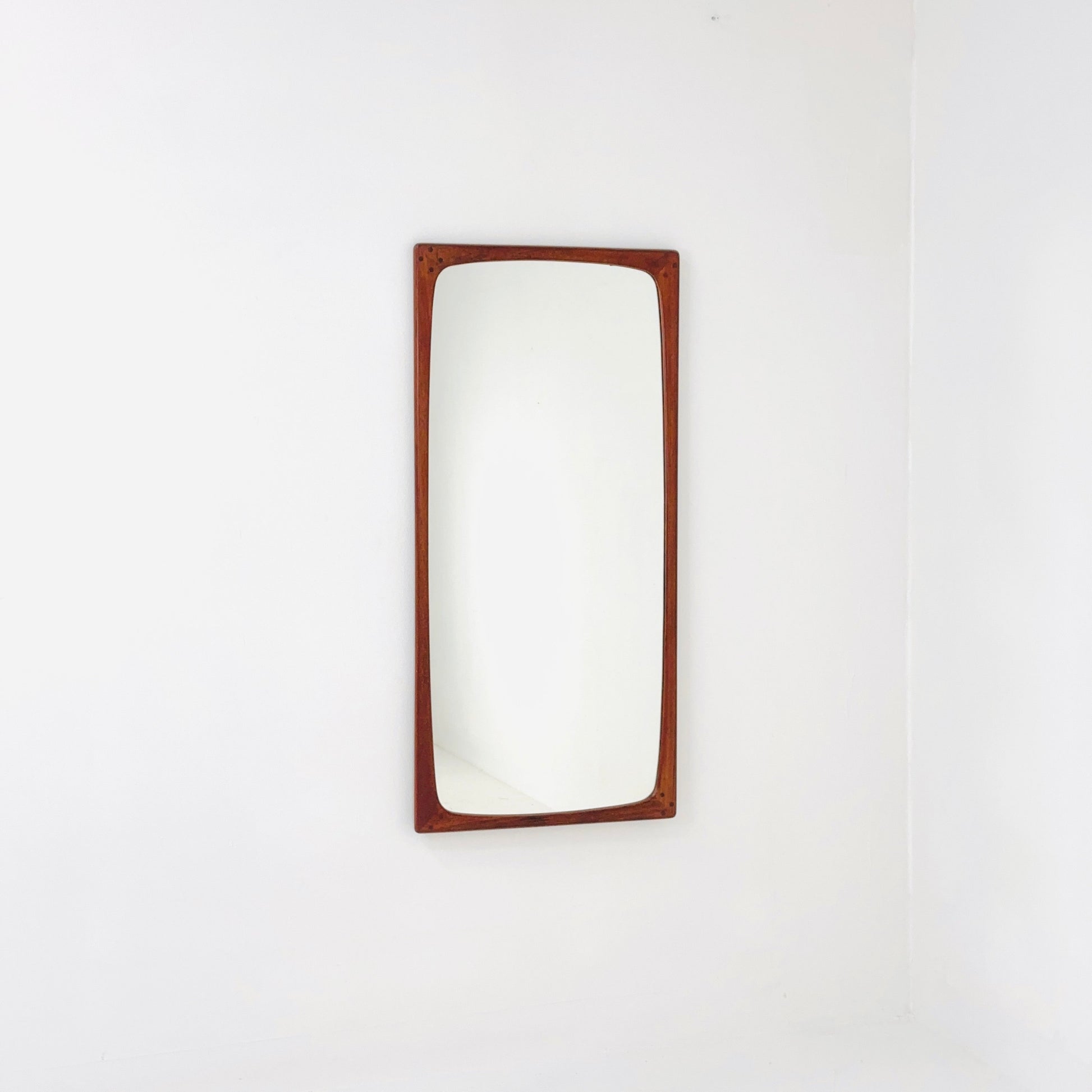 Teak Danish mid-century Modern wall-mounted mirror, 1960s