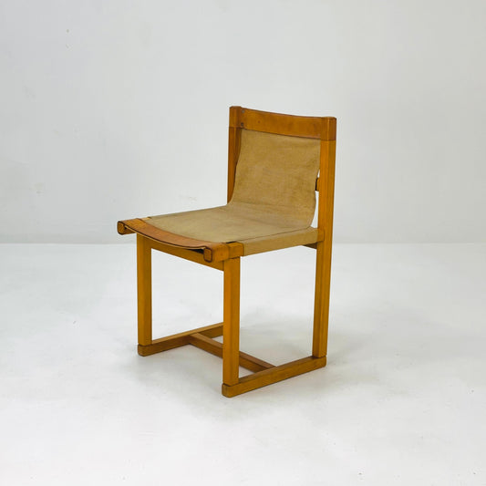 Mid century safari chair linen & leather by Casala, 1970s, Germany