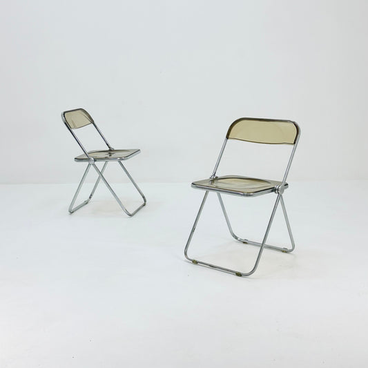Set of 2 Italian Plia Folding Chairs by Giancarlo Piretti for Castelli, 1970s