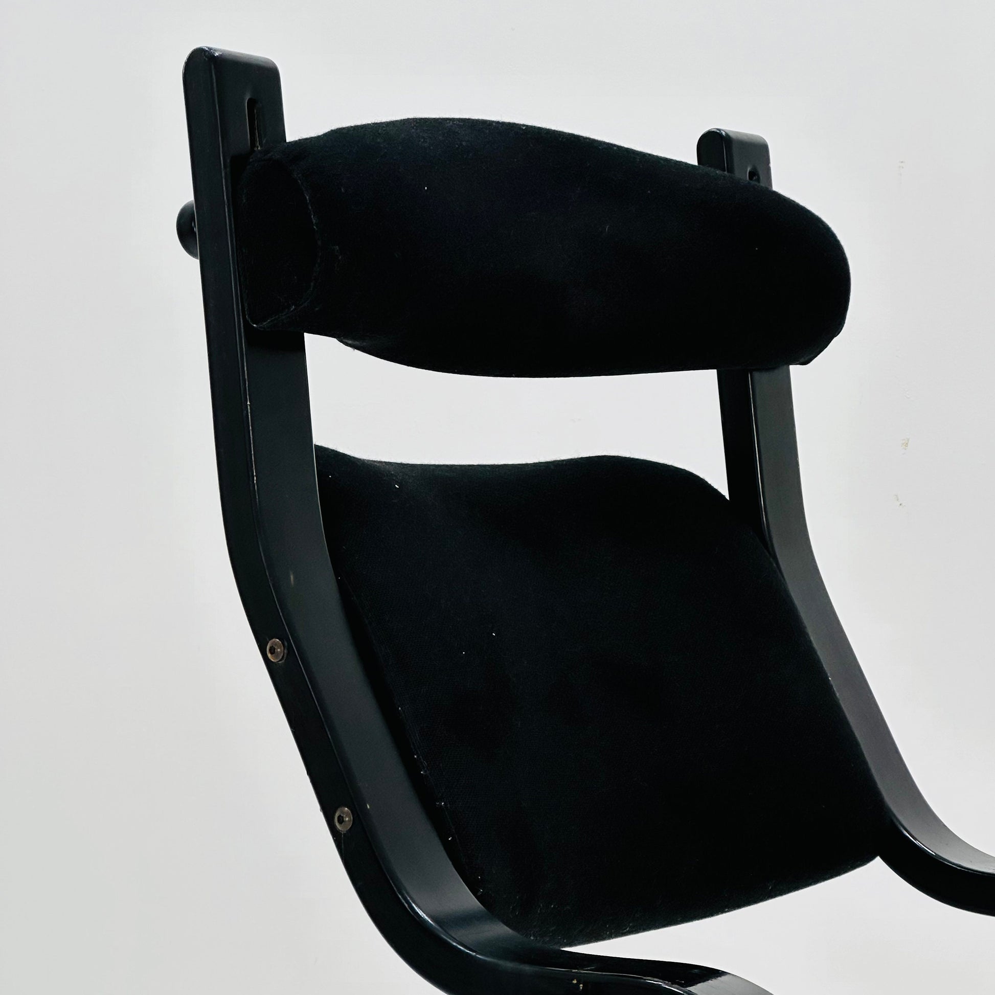 Mid century black fabric Gravity” rocking Lounge chair by Peter Opsvik for Stokke, 1980s