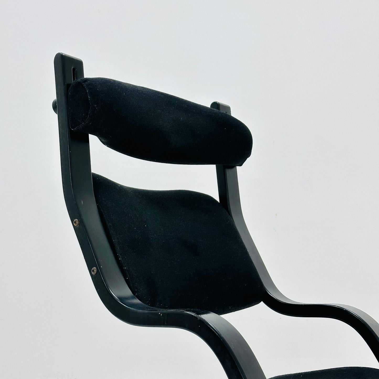 Mid century black fabric Gravity” rocking Lounge chair by Peter Opsvik for Stokke, 1980s