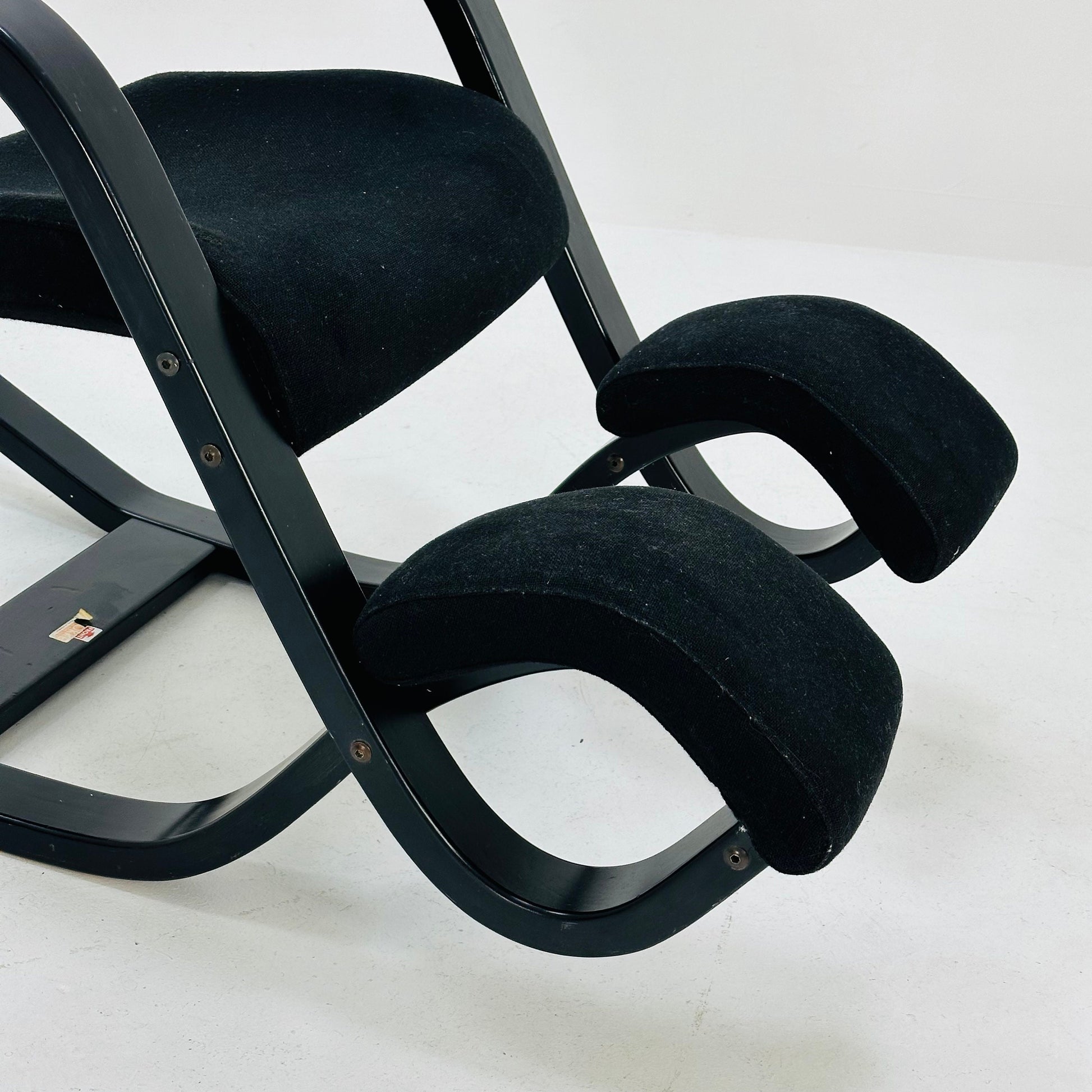 Mid century black fabric Gravity” rocking Lounge chair by Peter Opsvik for Stokke, 1980s