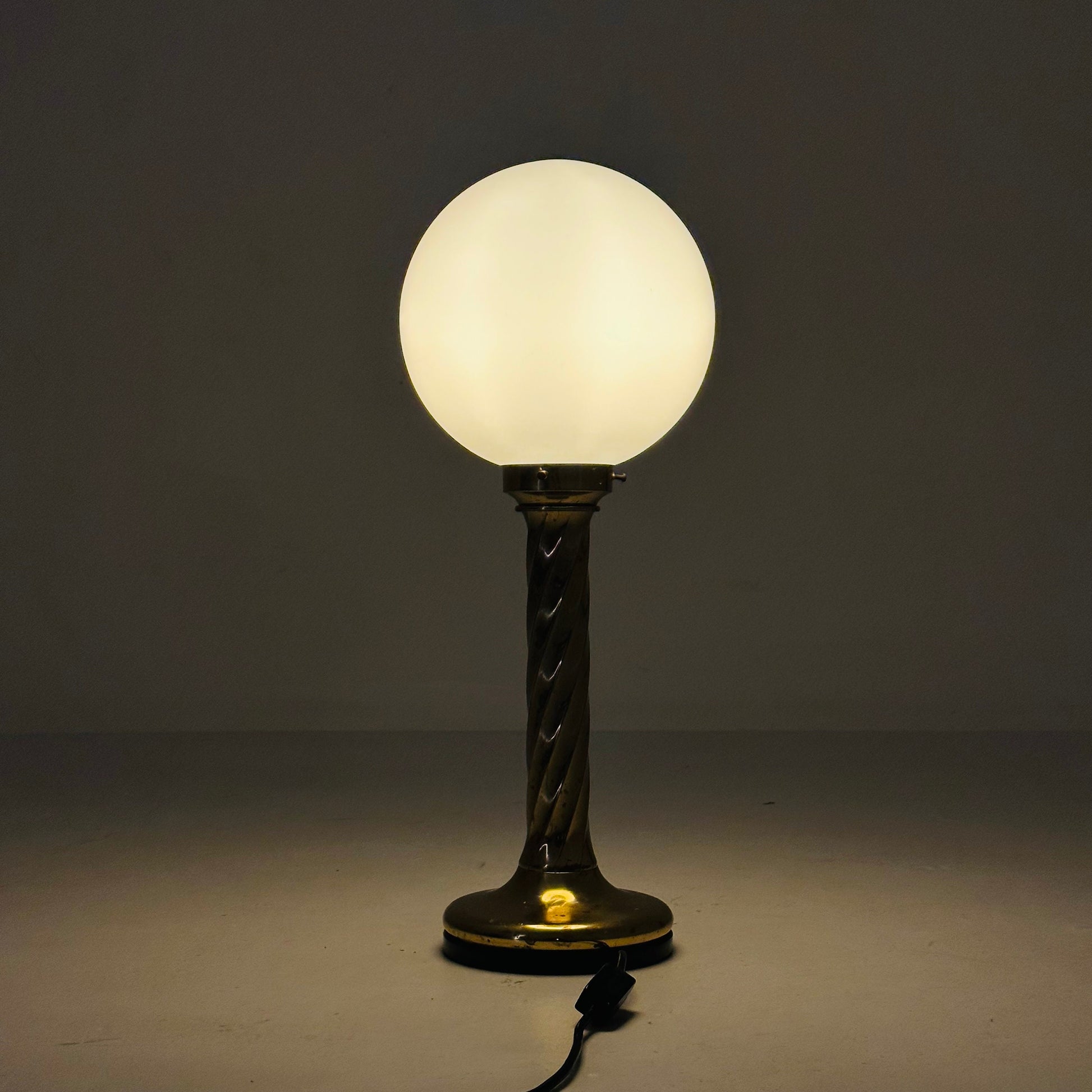 1 of 2 Mid century aise table ball lamp in Hollywood Regency Germany 80s
