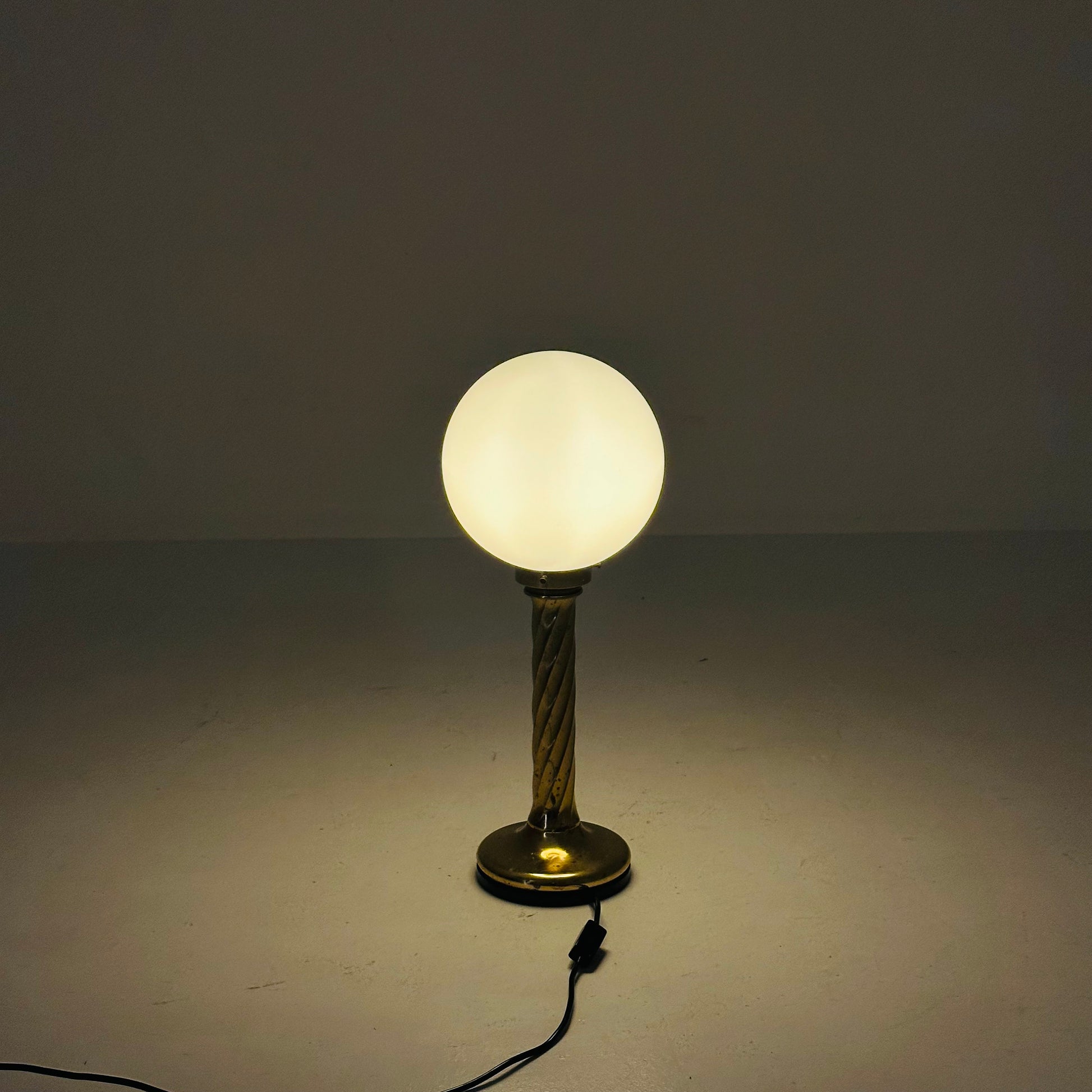 1 of 2 Mid century aise table ball lamp in Hollywood Regency Germany 80s