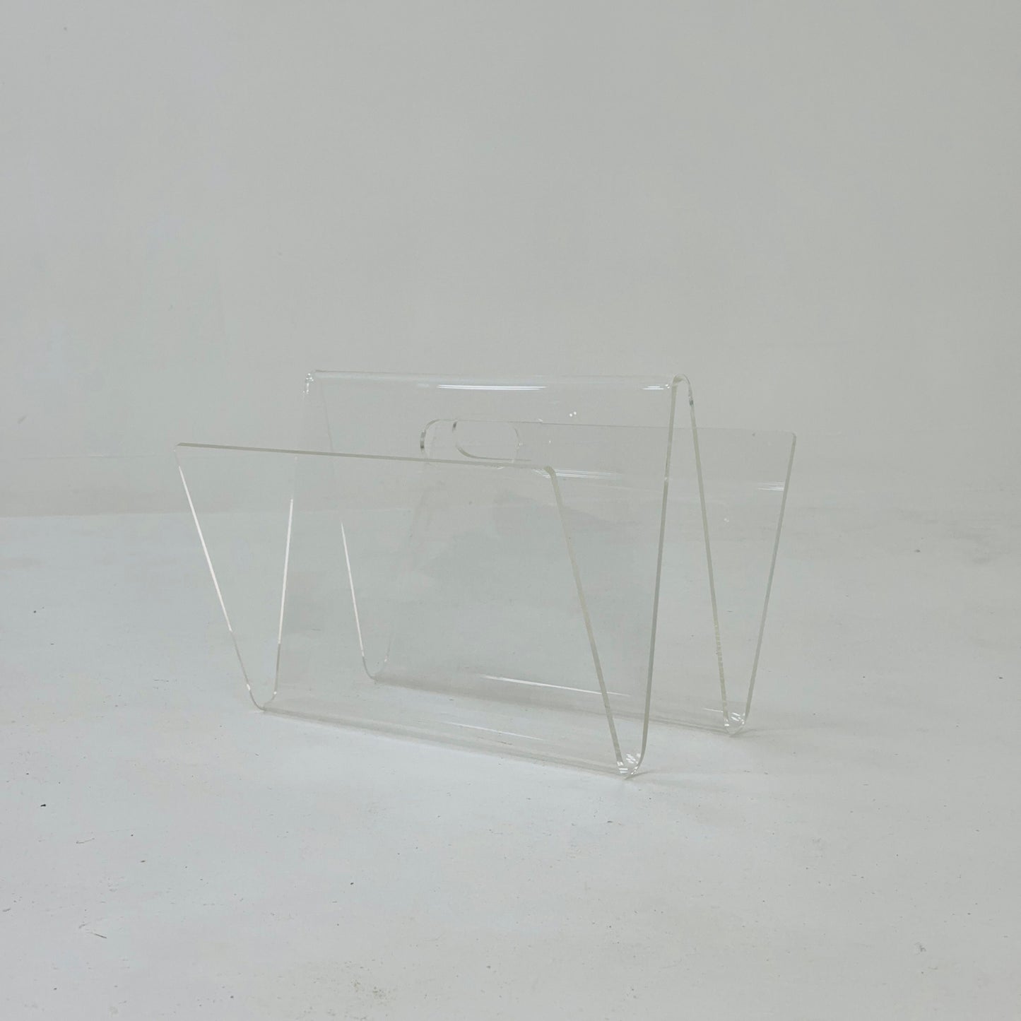 Space Age Red Plexiglass Vintage Magazine Rack, 1970s