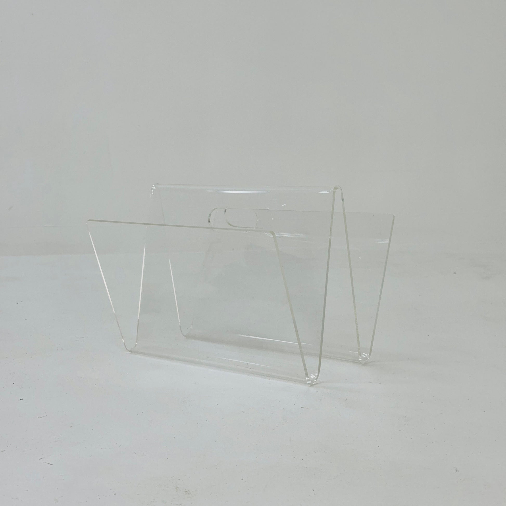 Space Age Red Plexiglass Vintage Magazine Rack, 1970s