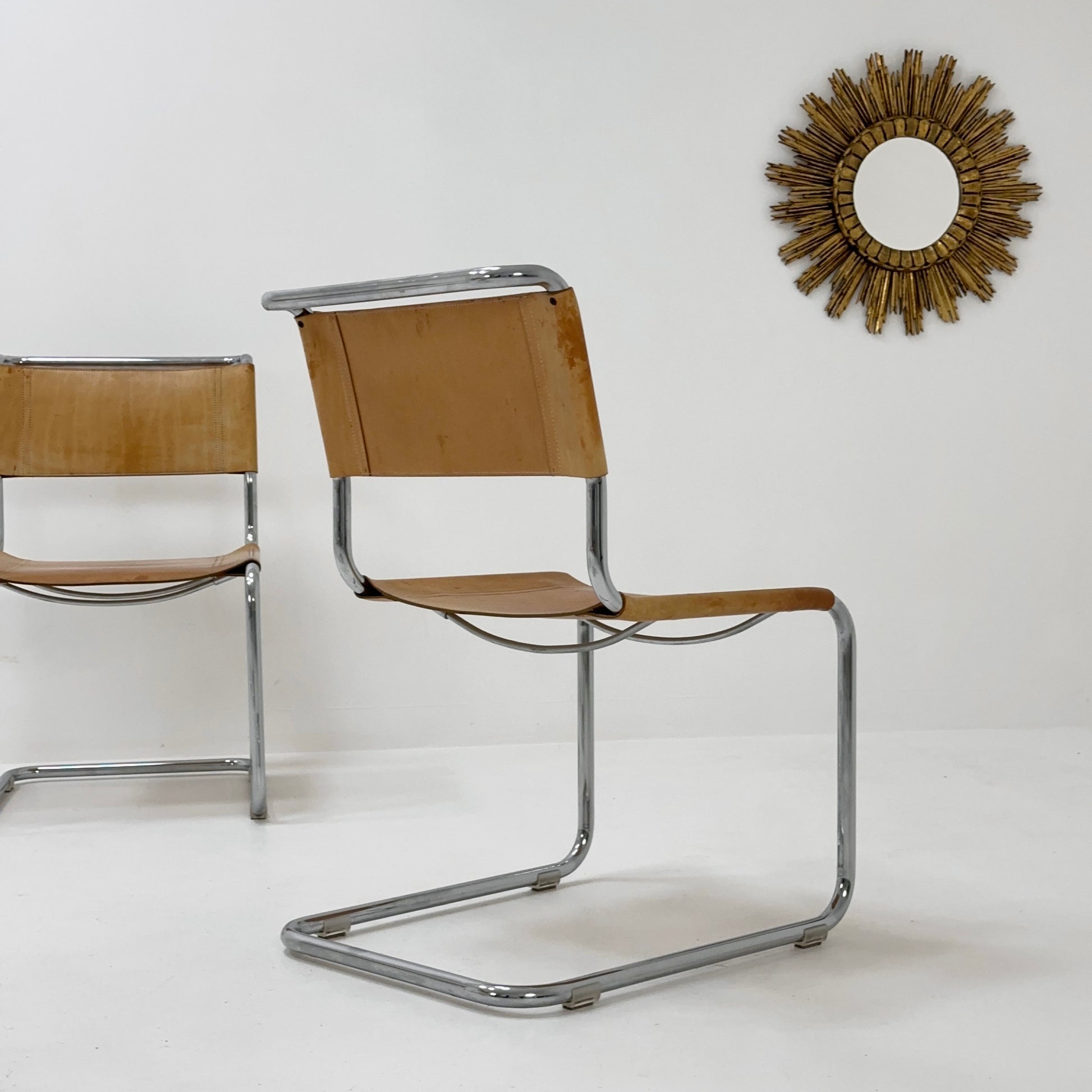 Set of 4 Mid-Century Vintage S33 chair from Mart Stam Fasem Italy 1980er