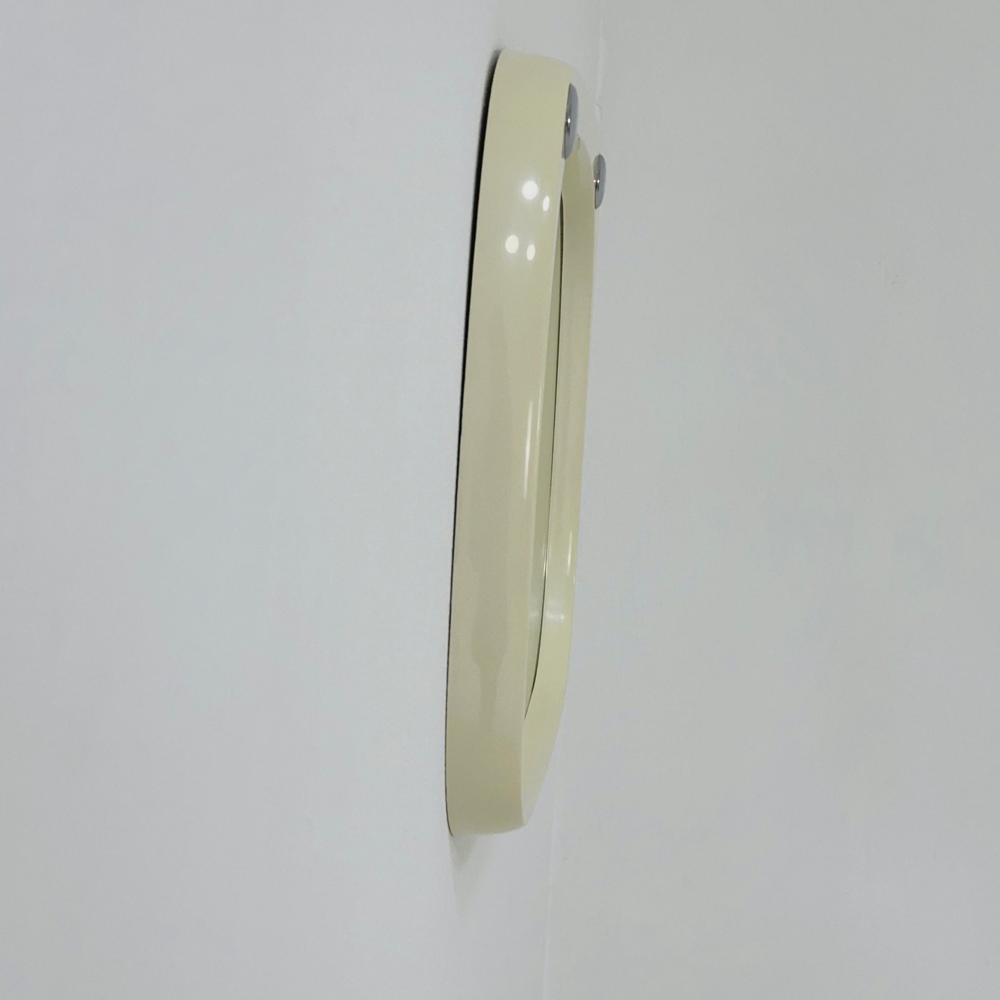 Space age beige /white plastic wall mirror 1970s