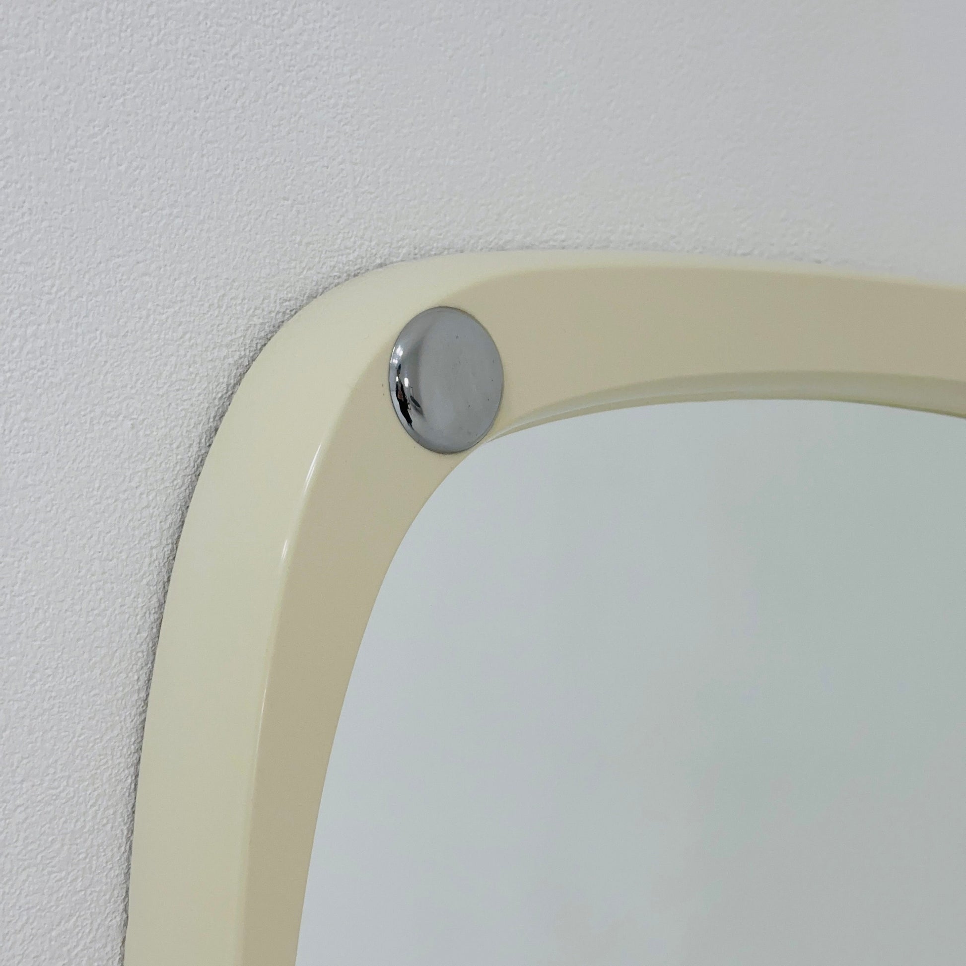 Space age beige /white plastic wall mirror 1970s