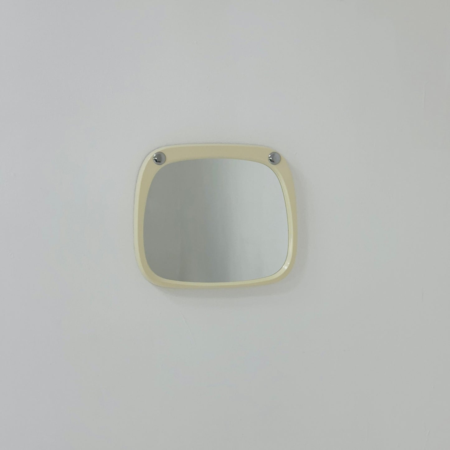 Space age beige /white plastic wall mirror 1970s