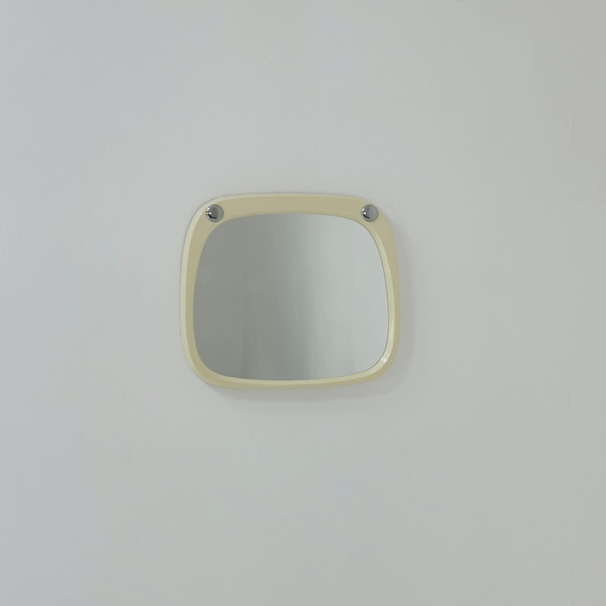 Space age beige /white plastic wall mirror 1970s