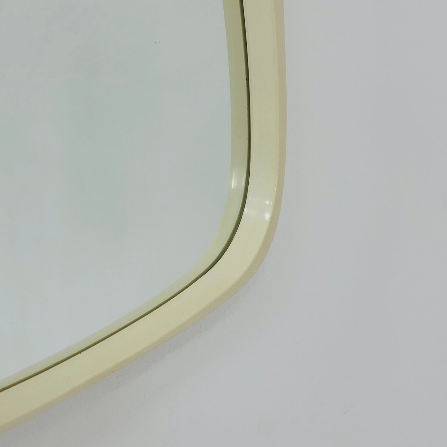 Space age beige /white plastic wall mirror 1970s