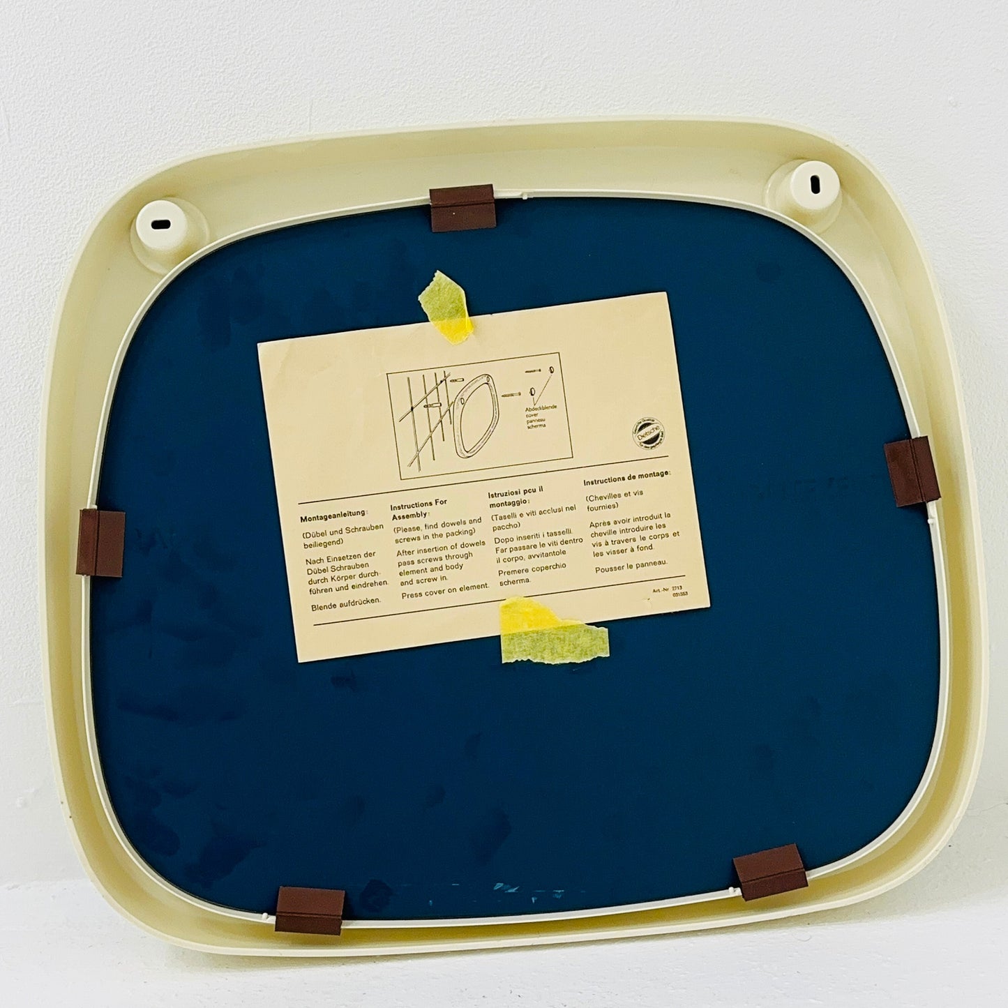 Space age beige /white plastic wall mirror 1970s