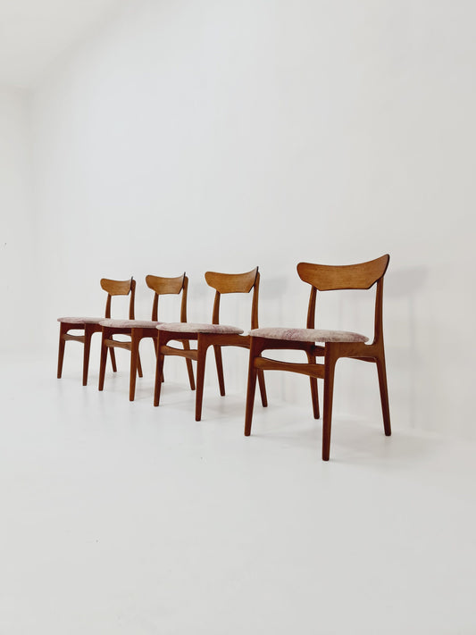 Mid-Century Danish Teak Dining Chairs by Schiønning & Elgaard for Randers Furniture Factory, Set of 4, 1960s