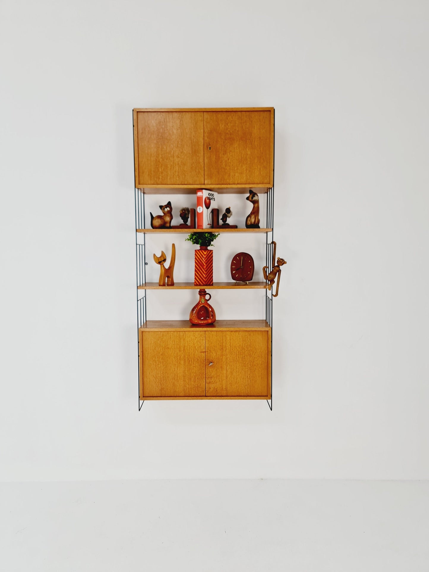 String shelf-system, bookcase with 2 cabinet teak by WHB Germany, 1950s