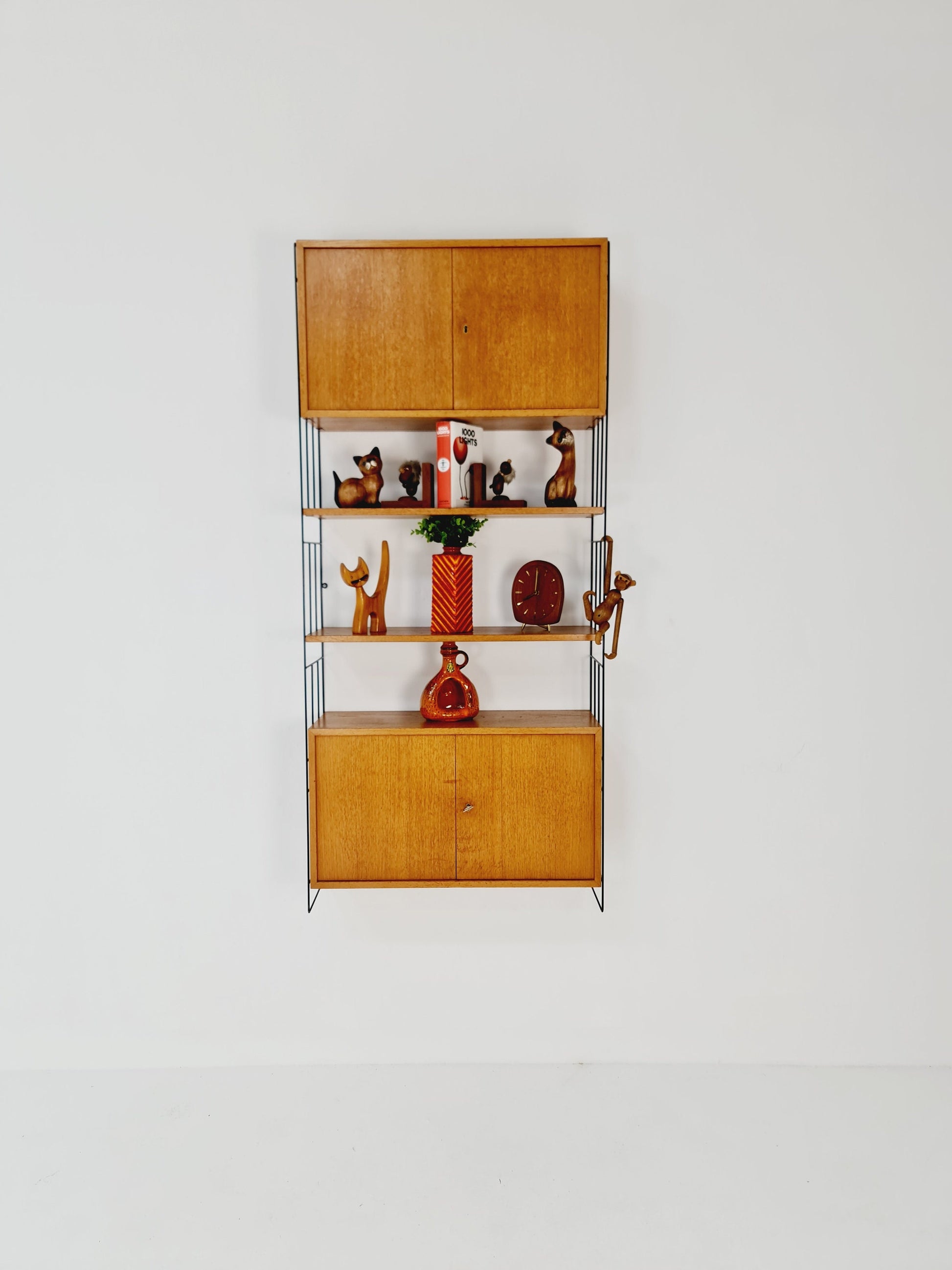 String shelf-system, bookcase with 2 cabinet teak by WHB Germany, 1950s