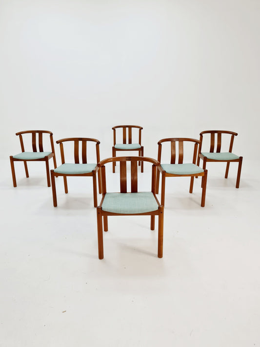 Vintage Mid Century teak dining chairs B Hans J.Frydendal for Boltinge, 1960s, Set of 6