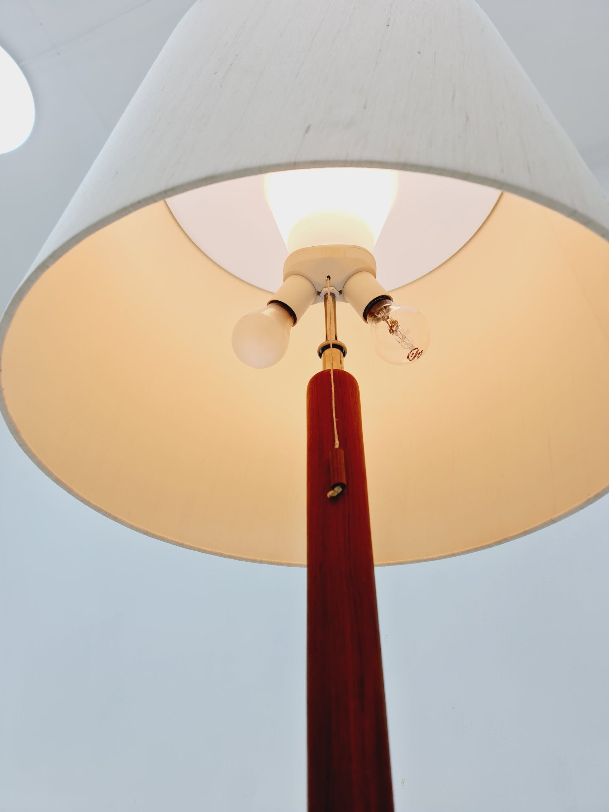 Rare big Midcentury Danish floor lamp by KIRK solid teak, 1960s