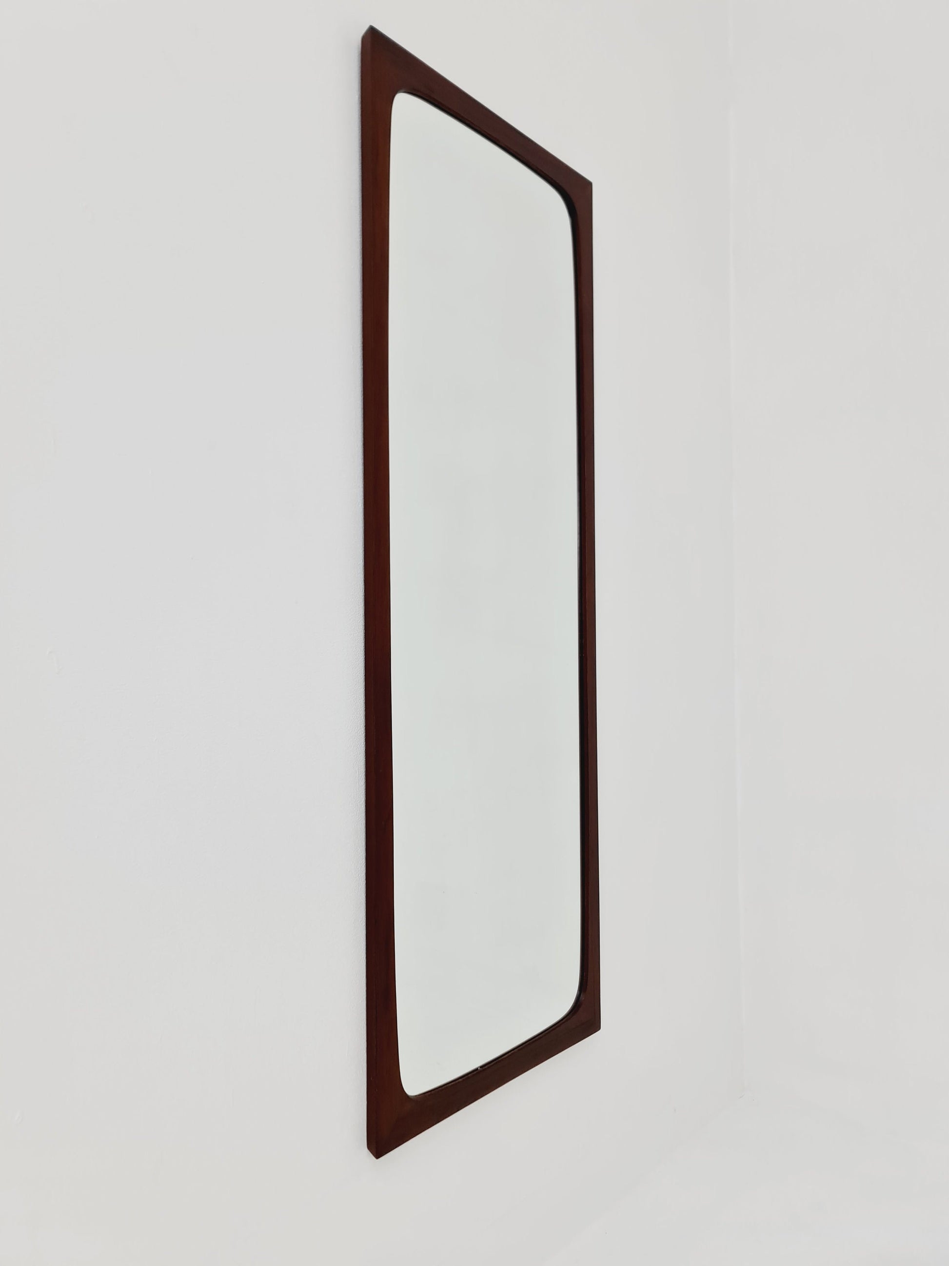 Rosewood Danish mid-century Modern wall-mounted mirror, 1960s