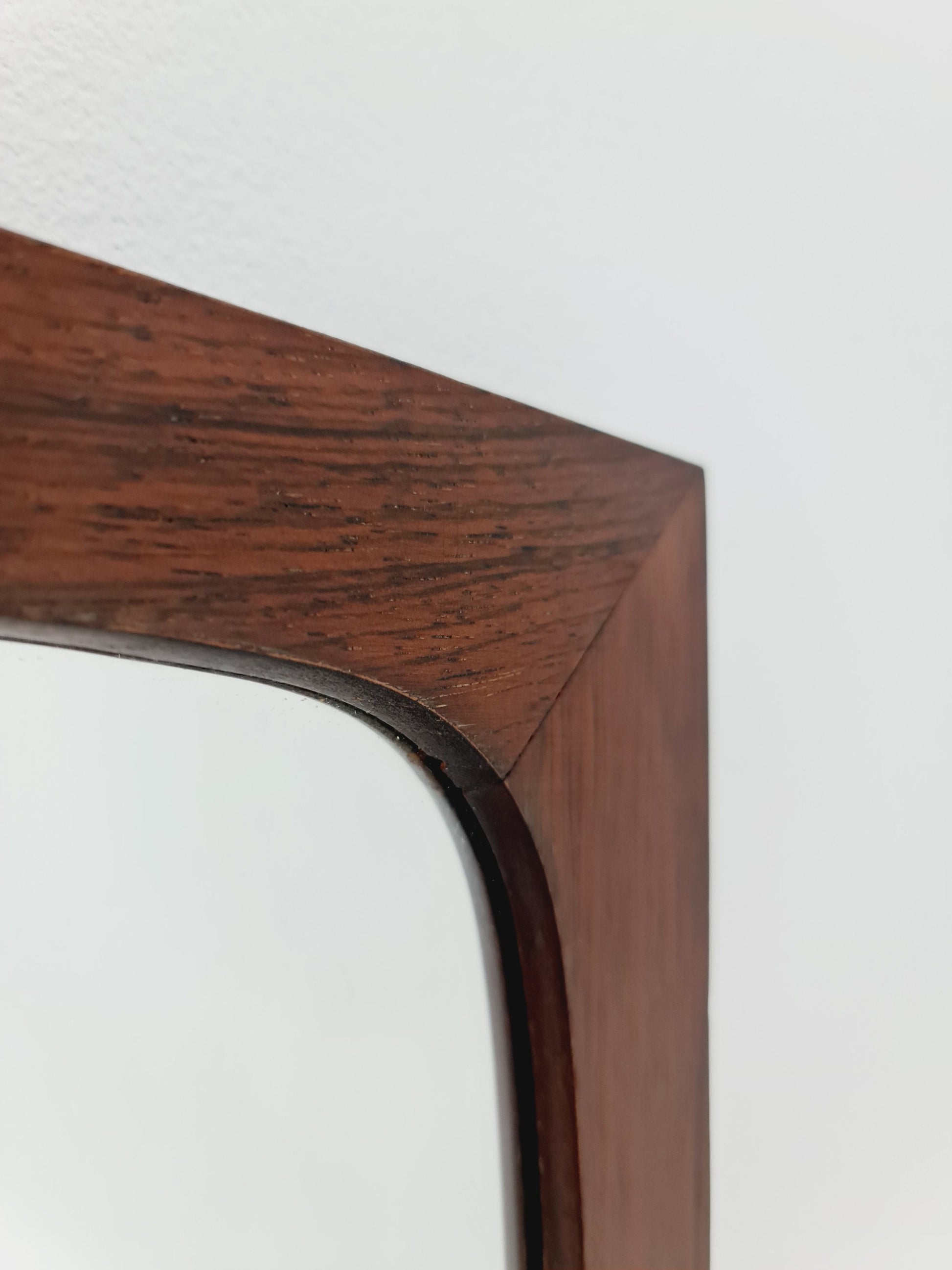 Rosewood Danish mid-century Modern wall-mounted mirror, 1960s