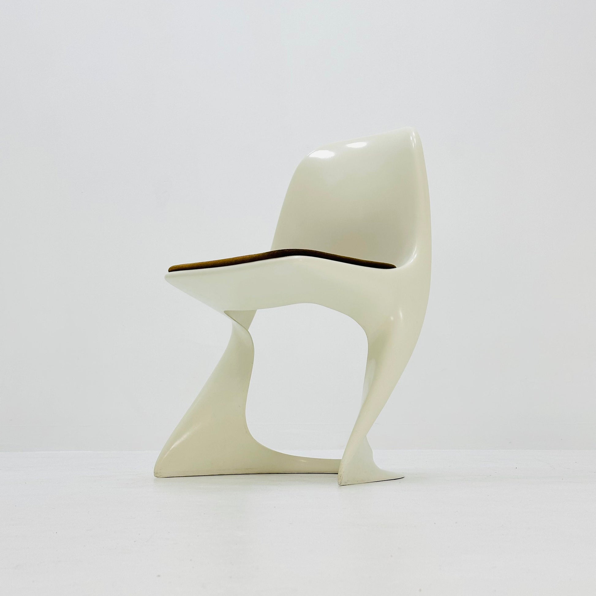1 of 4 space age chair model 200 by Alexander Begge for Casala original brown fabric upholstery 1970s Germany
