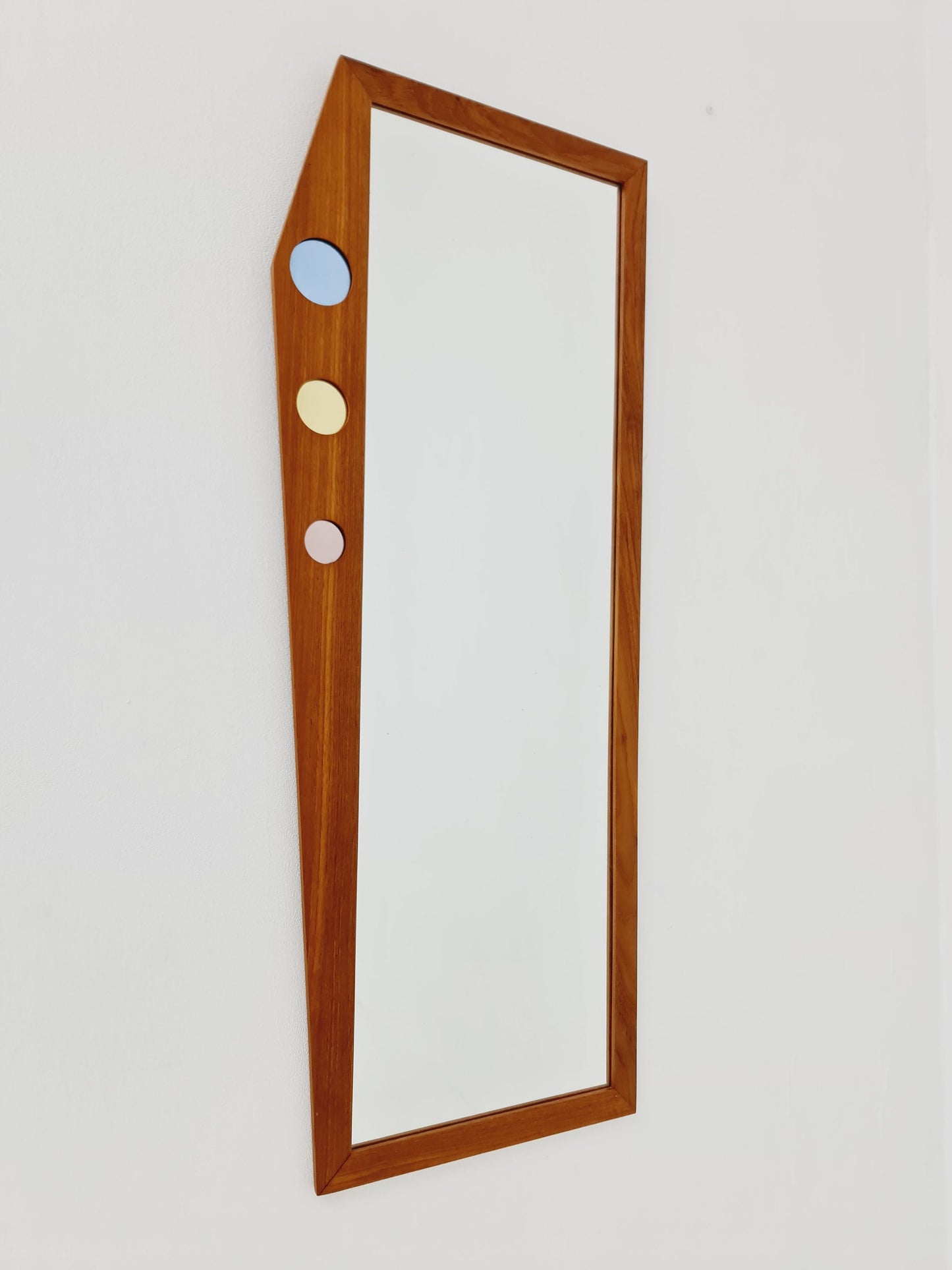 Teak Swedish mid-century Modern wall-mounted mirror By Dala Speglar, Sweden, 1960s