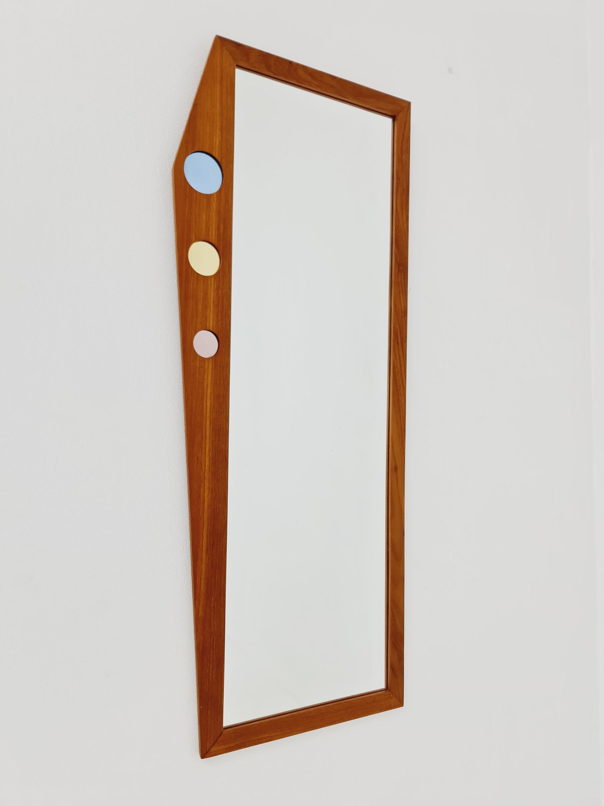 Teak Swedish mid-century Modern wall-mounted mirror By Dala Speglar, Sweden, 1960s