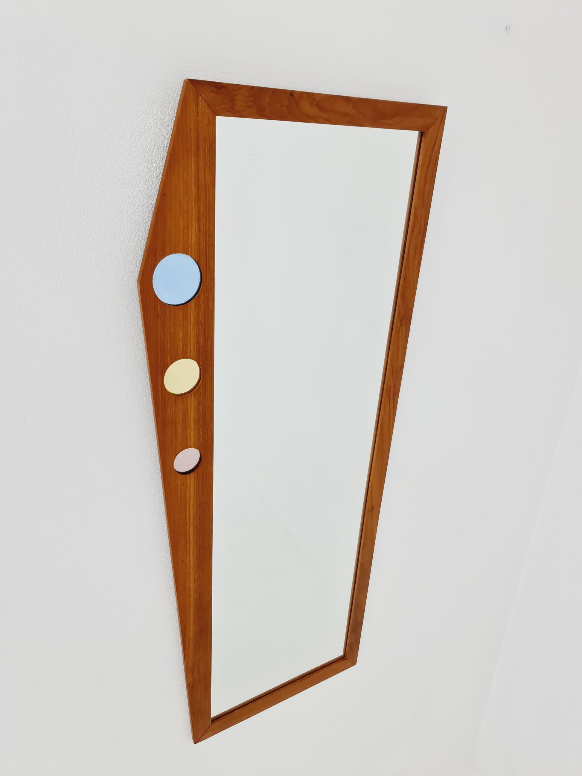 Teak Swedish mid-century Modern wall-mounted mirror By Dala Speglar, Sweden, 1960s