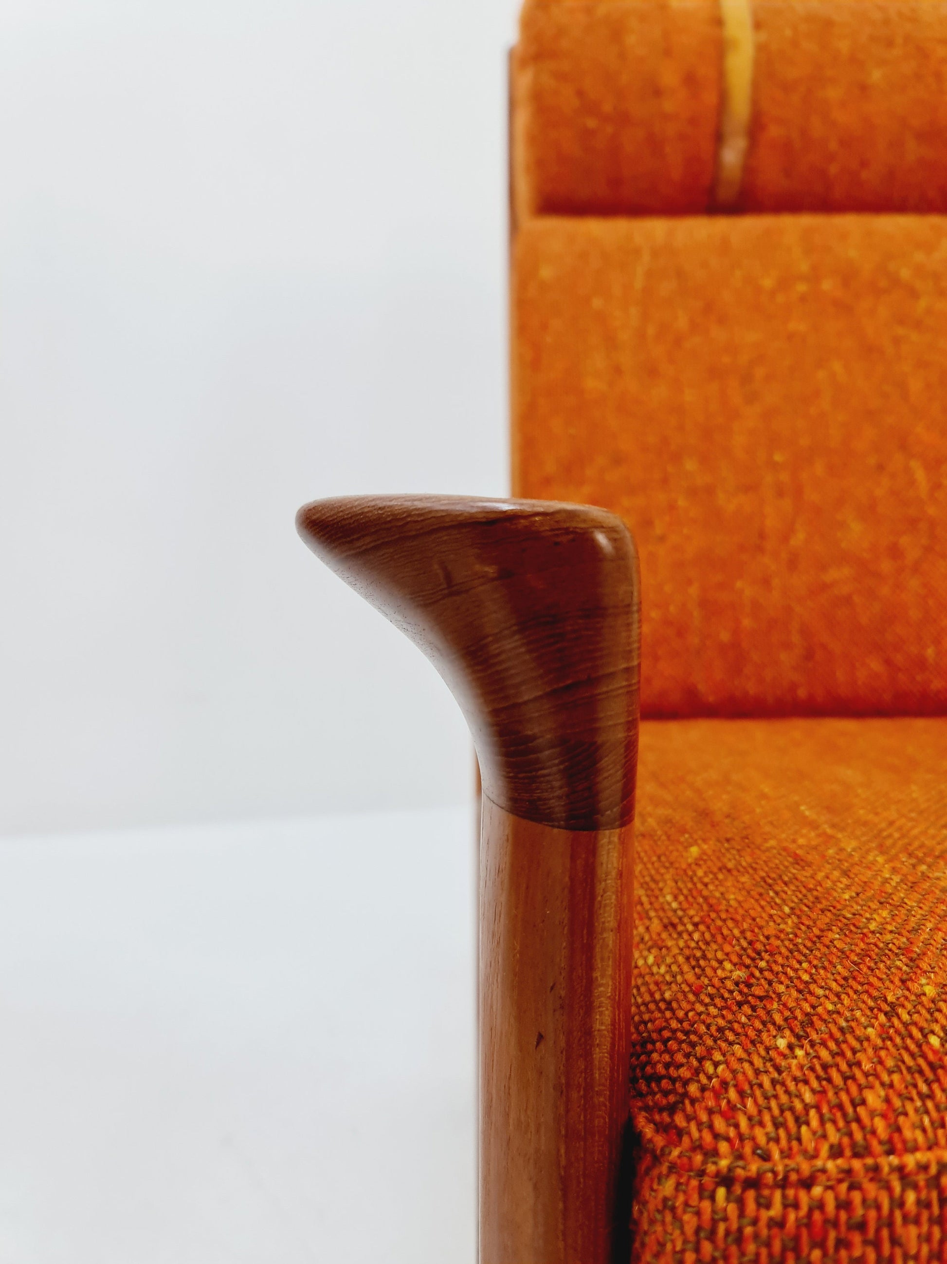 Mid century teak easy lounge high back chairs by Sven Ellekaer for Komfort , Set of 2, 1960s