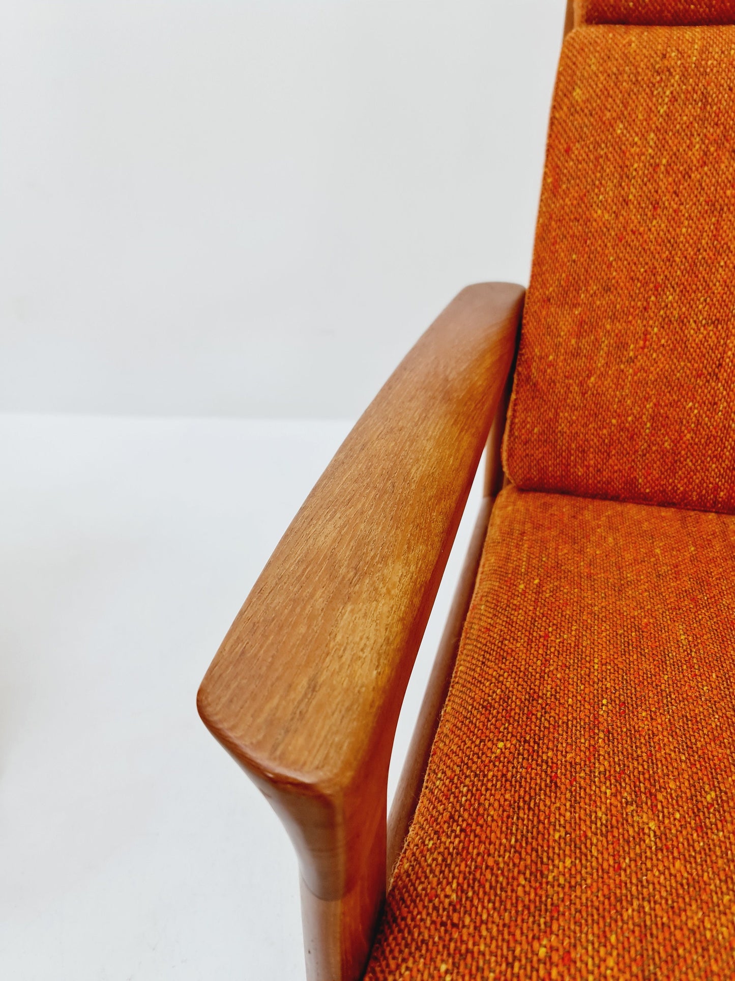 Mid century teak easy lounge high back chairs by Sven Ellekaer for Komfort , Set of 2, 1960s