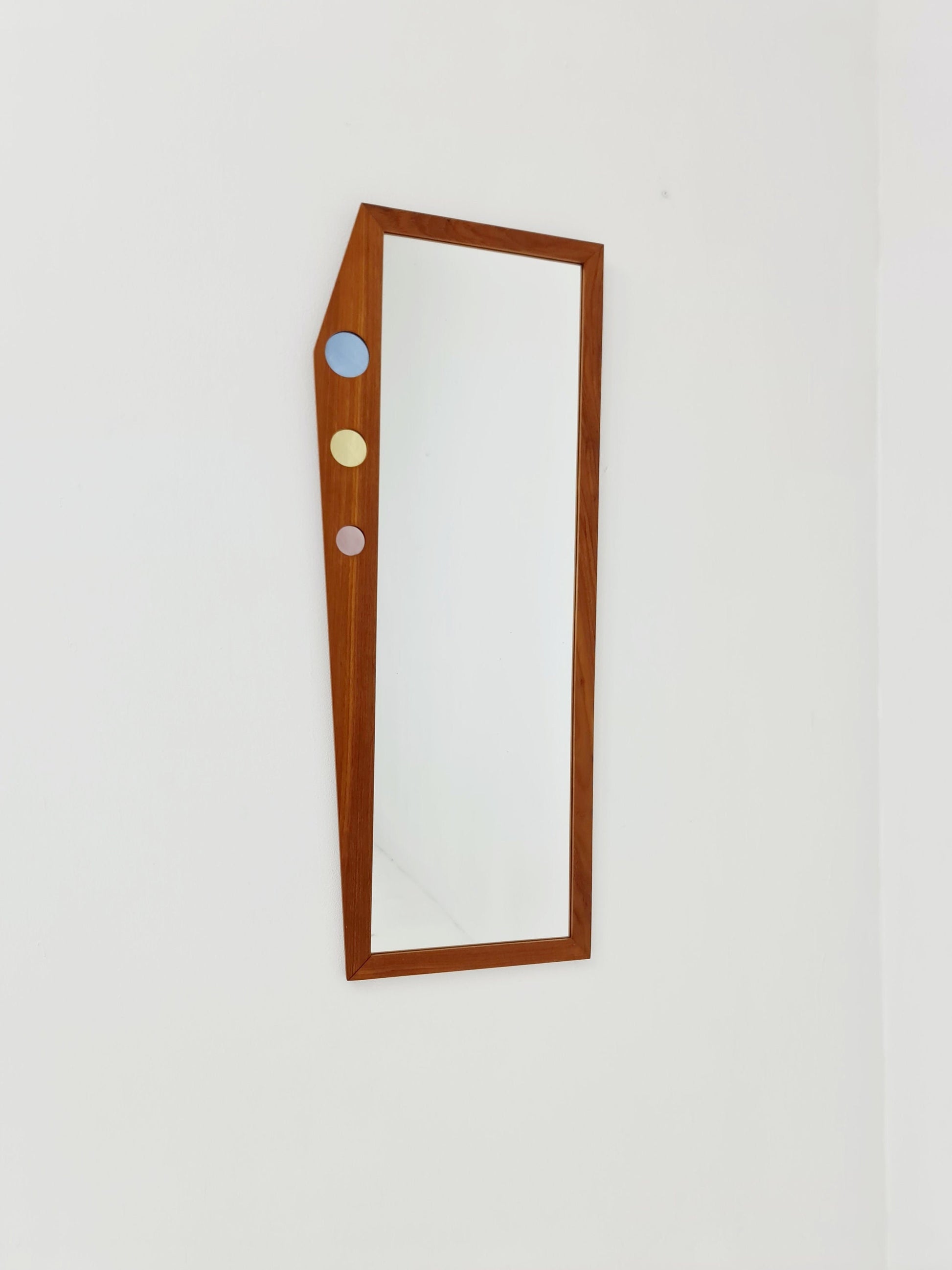 Teak Swedish mid-century Modern wall-mounted mirror By Dala Speglar, Sweden, 1960s