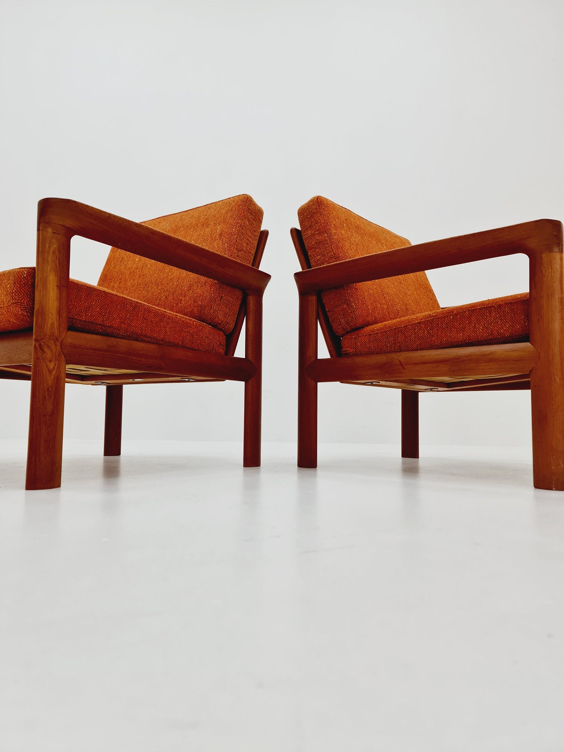 Mid century teak easy lounge chairs by Sven Ellekaer for Komfort , Set of 2, 1960s